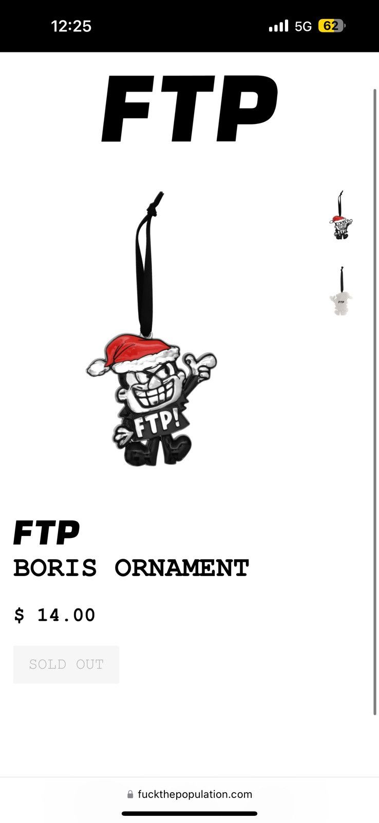 Fuck The Population FTP Boris Ornament Size ONE SIZE - 1 Thumbnail