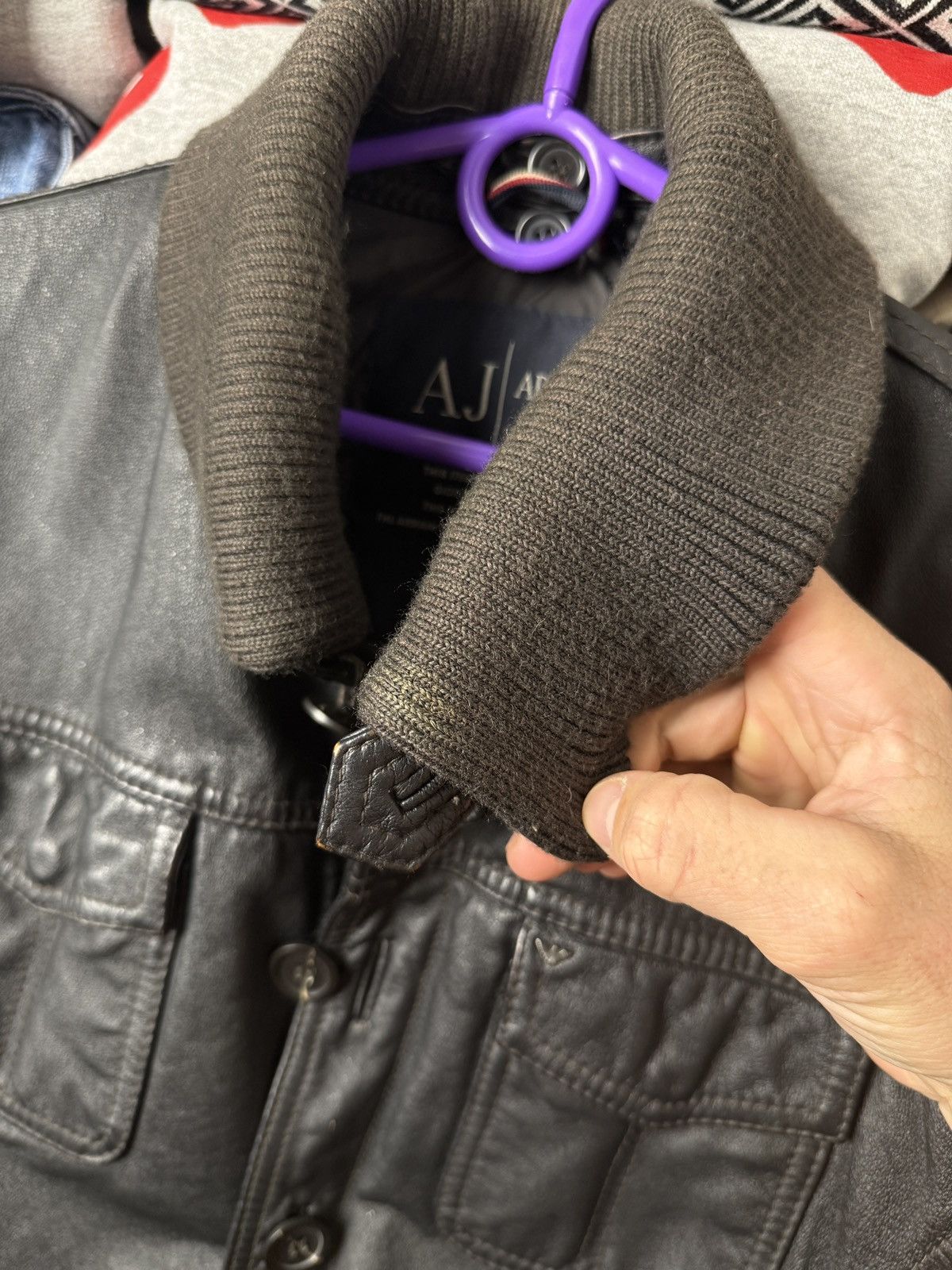 Giorgio Armani Armani Leather Jacket Multi Pocket Size 52 Size US L / EU 52-54 / 3 - 18 Thumbnail