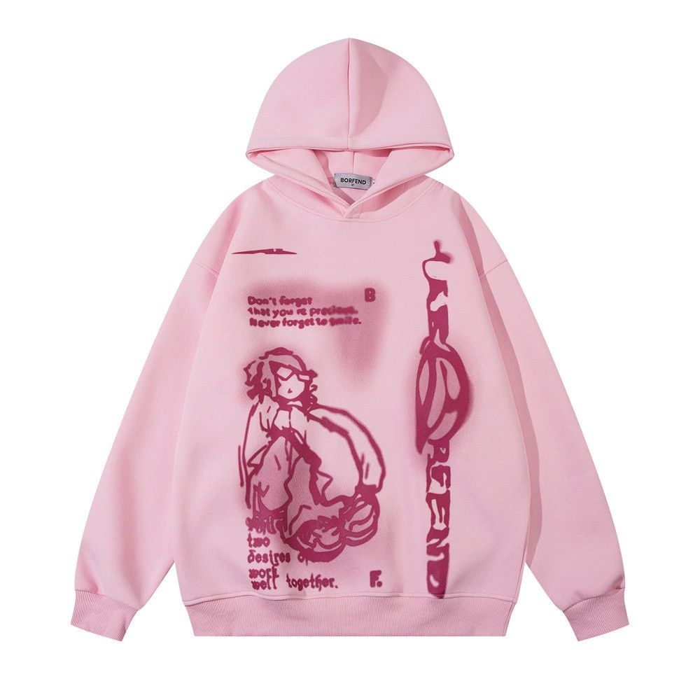 Vintage Men's street loose casual character print hoodie Size US M / EU 48-50 / 2 - 1 Thumbnail