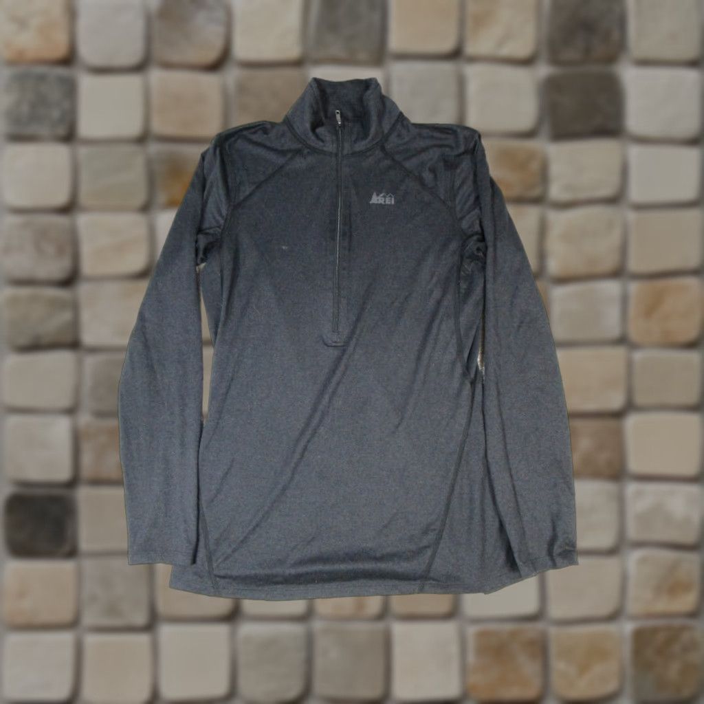 Vintage REI Womens Medium Black Hiking Quarter Zip Mock Neck Pullover Sweater Activewear Casual Sportswear - Mens? Wait end. Size M / US 6-8 / IT 42-44 - 1 Thumbnail