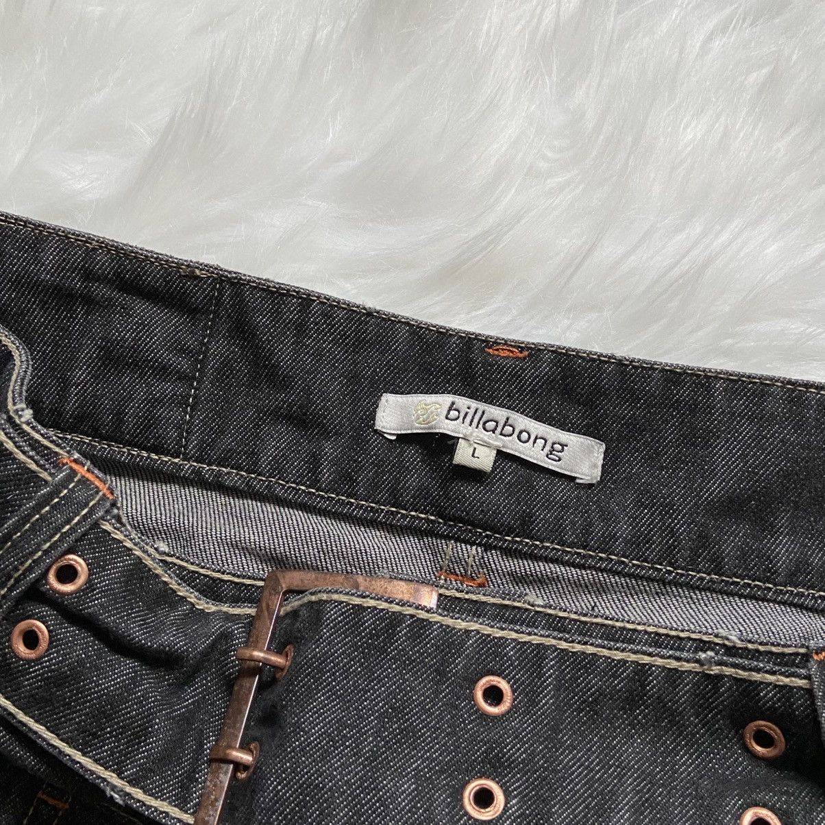 Miss Sixty 📌 Vintage Crazy Billabong Surf Y2K Denim Mini Skirt Size 32" / US 10 / IT 46 - 7 Thumbnail