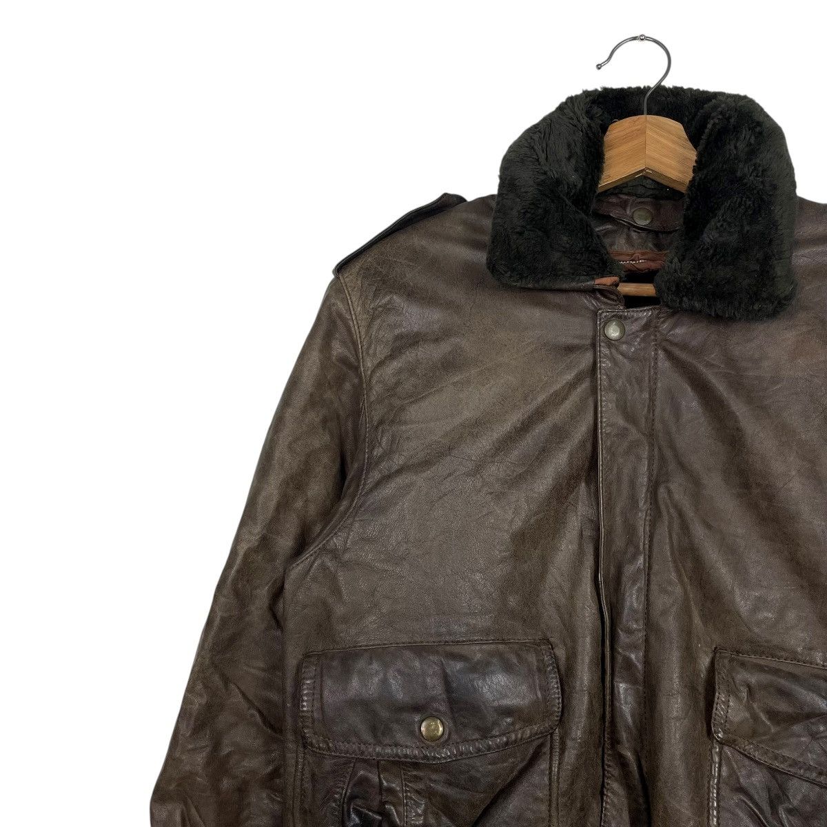 Japanese Brand Japanese Brand Military Leather Jacket Size US S / EU 44-46 / 1 - 6 Thumbnail