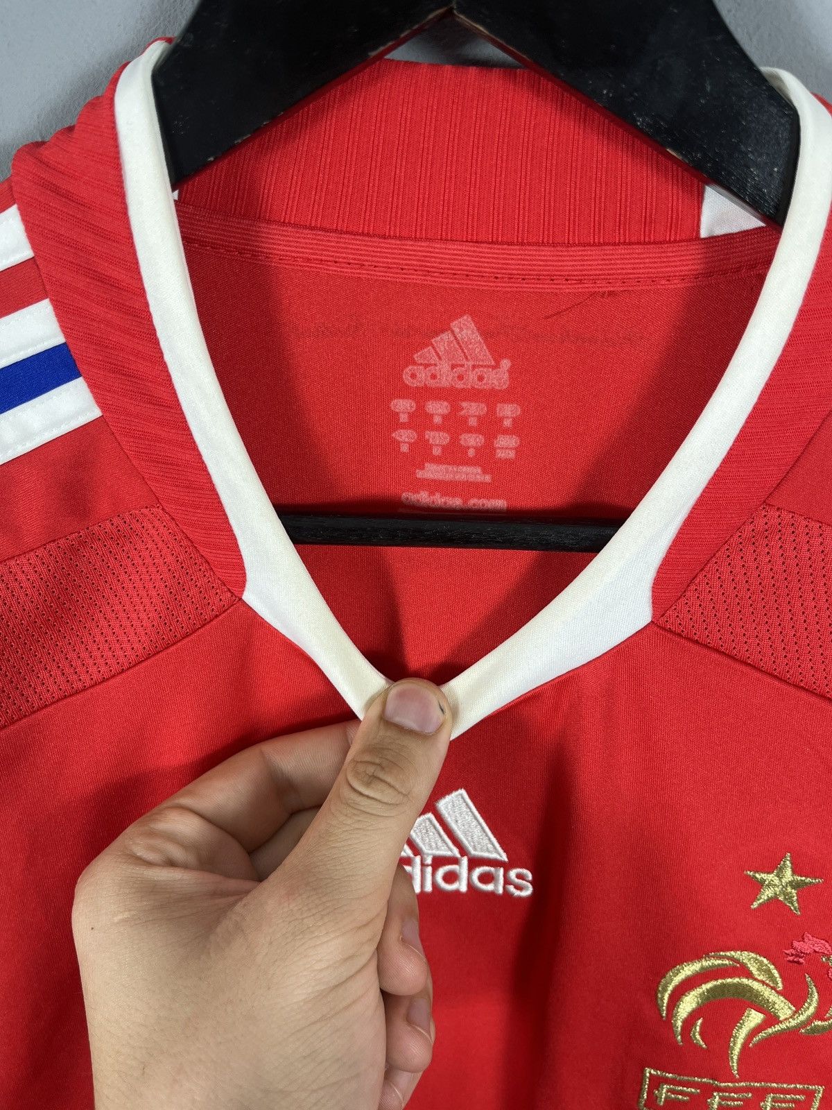 Adidas FRANCE 2008 2009 AWAY SHIRT FOOTBALL SOCCER JERSEY Size US M / EU 48-50 / 2 - 3 Thumbnail