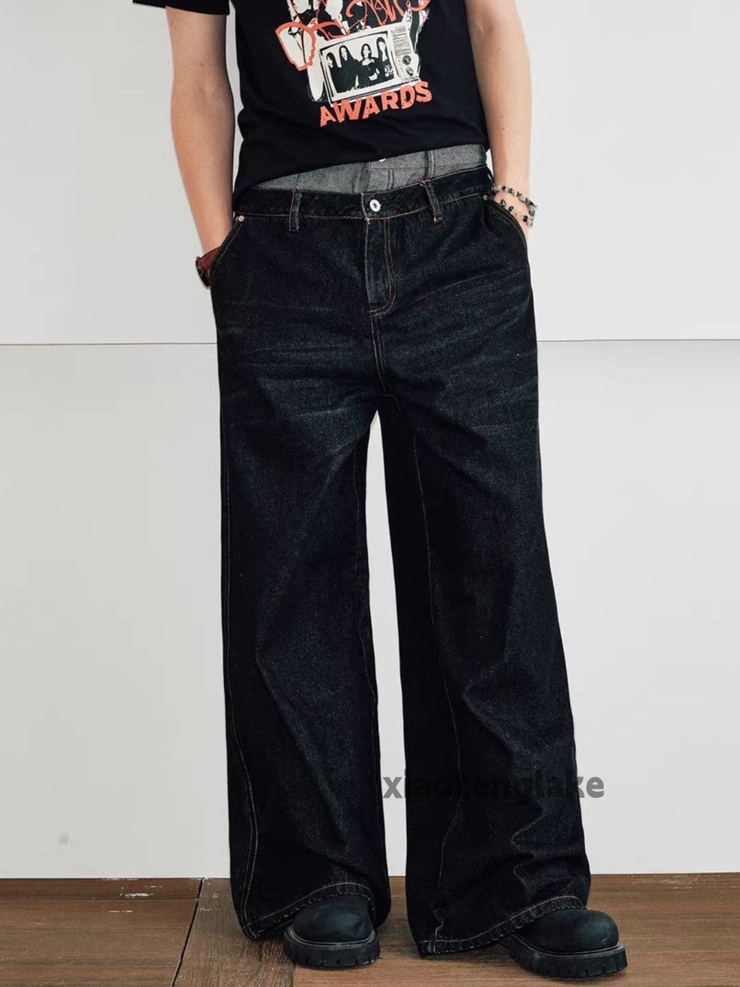 Designer × Jean × Vintage Utility skate hiphop loose baggy patchwork yuppie jeans Size US 34 / EU 50 - 3 Thumbnail