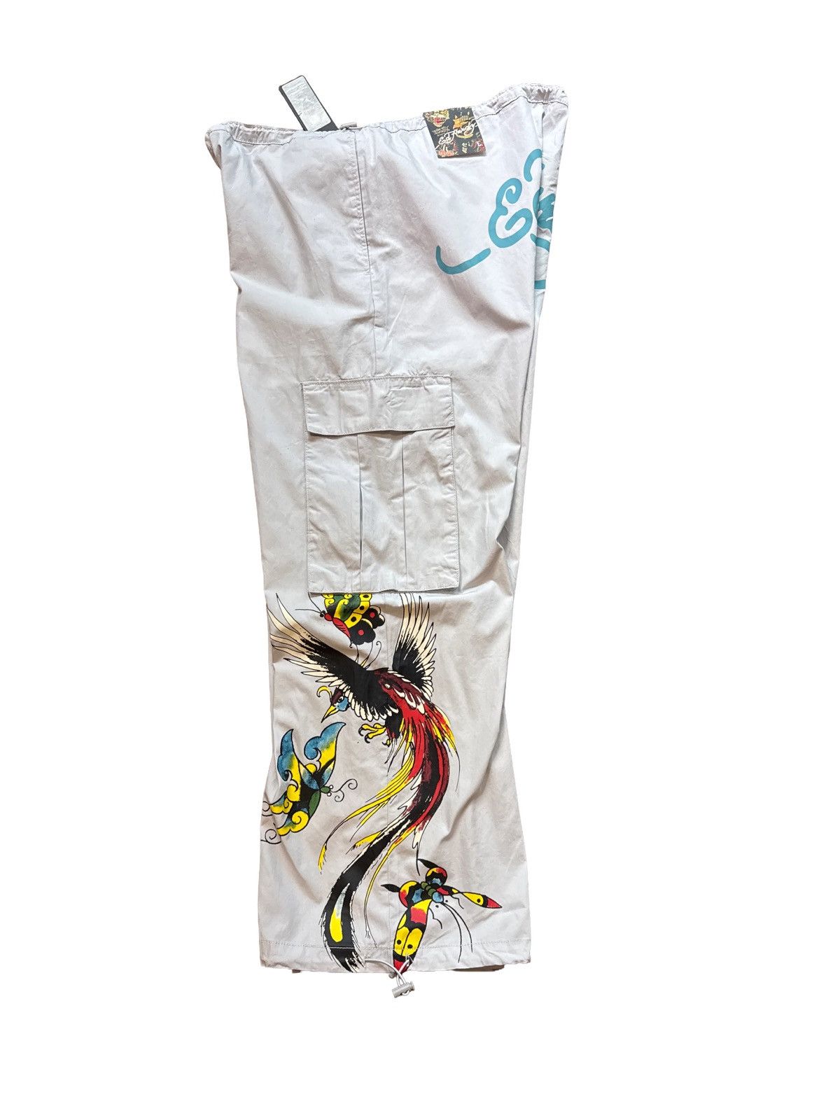Ed Hardy Ed Hardy Butterflies Poplin Cargo Pants Light Grey LARGE Size 32" / US 10 / IT 46 - 5 Thumbnail