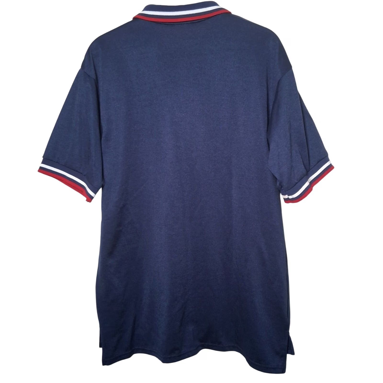 Vintage VINTAGE Majestic Polo Shirt L Navy Blue Red White Stripe Retro Sport Golf USA Shirt Mens Size US L / EU 52-54 / 3 - 2 Thumbnail