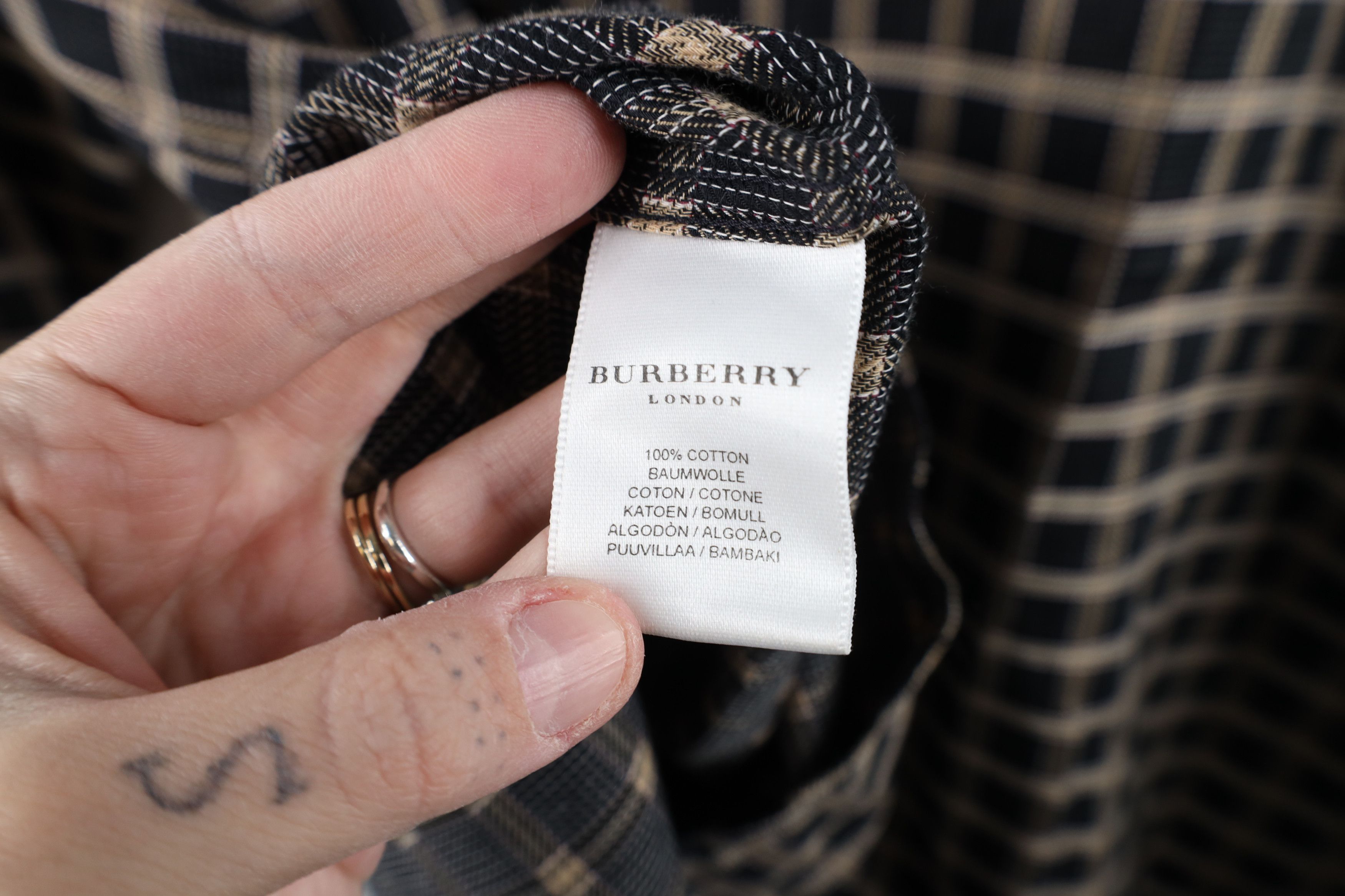 Burberry Burberry London Earth Tone Collared Button Down Shirt USA Size US L / EU 52-54 / 3 - 9 Thumbnail