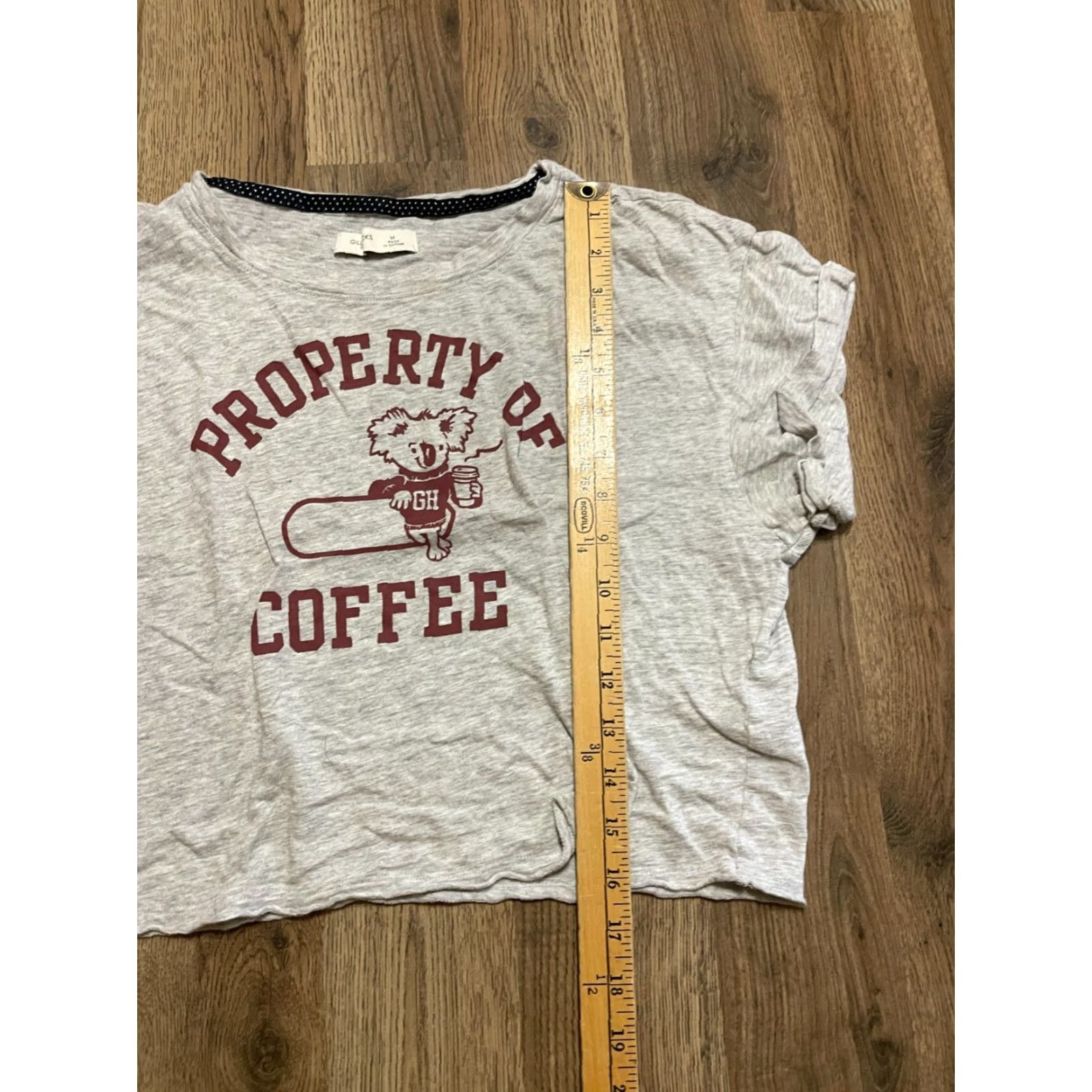 Vintage Gilly Hicks Shirt Womens Size M Gray Property of Coffee Crop Top T-Shirt Short Sleeve Regular Cropped Modern Fall Spring Summer Casual Size M / US 6-8 / IT 42-44 - 6 Thumbnail