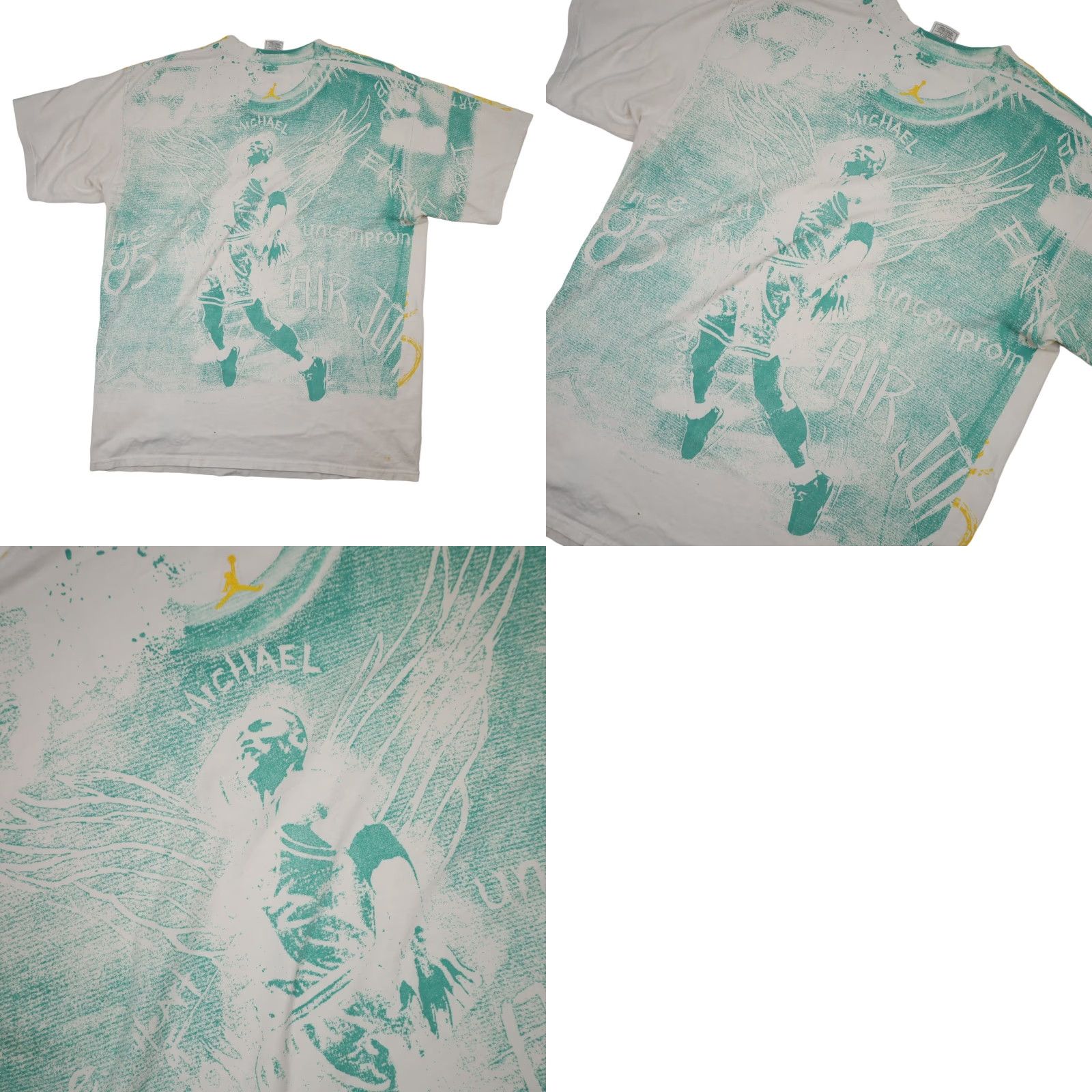 Nike VINTAGE Nike Air Jordan T-Shirt XL Men White Allover Print Graphic Shirt Mens XL White Size US XL / EU 56 / 4 - 8 Thumbnail