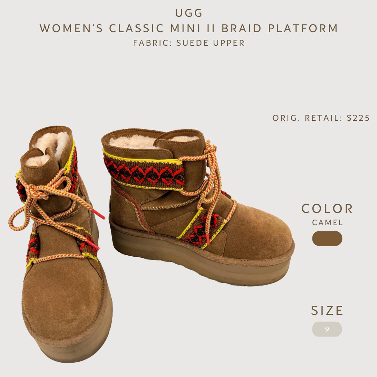 Ugg UGG Classic Mini II Braid Platform Camel Boots 9 Size US 9 / IT 39 - 2 Thumbnail