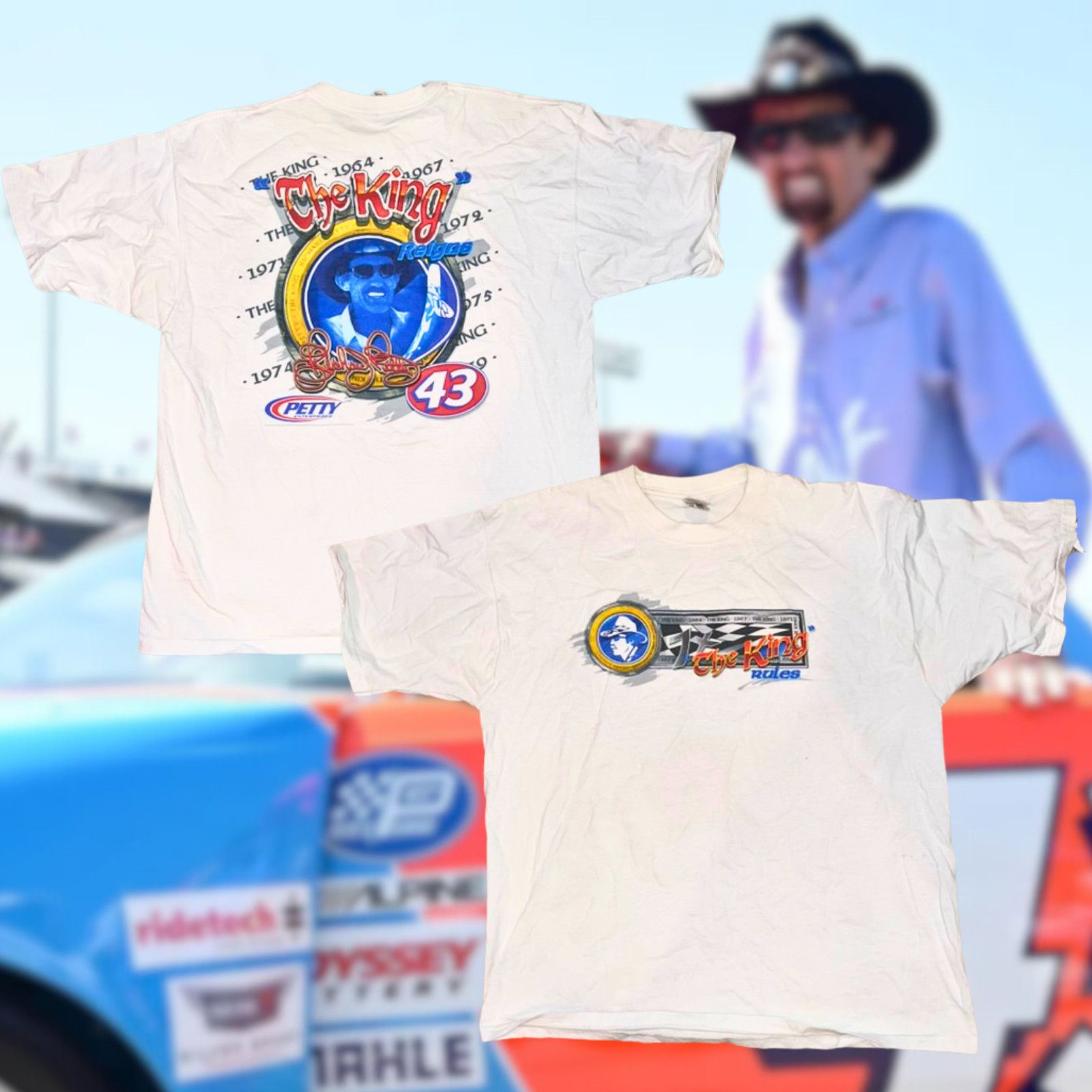Fruit Of The Loom Richard Petty The King 43 NASCAR T Shirt 2XL Fruit Loom VTG Size US XXL / EU 58 / 5 - 1 Thumbnail