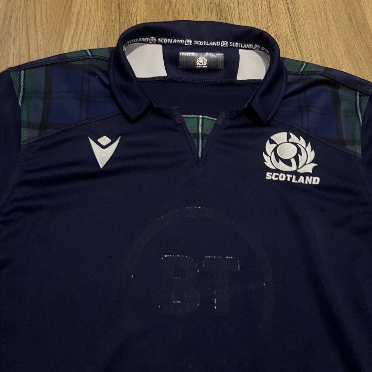 Macron Navy Scotland rugby shirt with white and green details Size US XXL / EU 58 / 5 - 3 Thumbnail