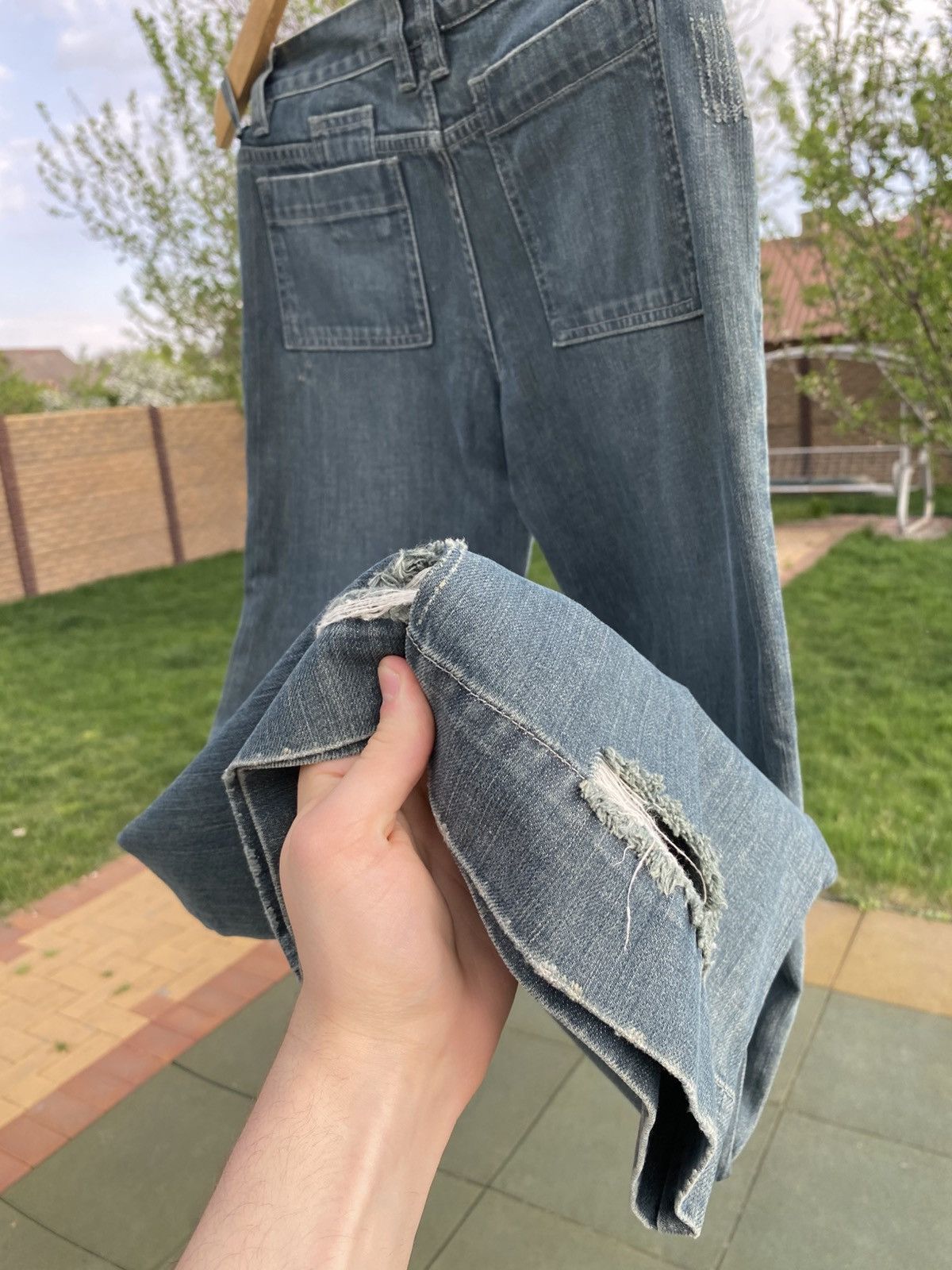 Earl Jeans × Japanese Brand × Vintage Vintage EarlJean Carpenter Jeans Y2K Workwear Wide Leg Denim Size 30" / US 8 / IT 44 - 9 Thumbnail