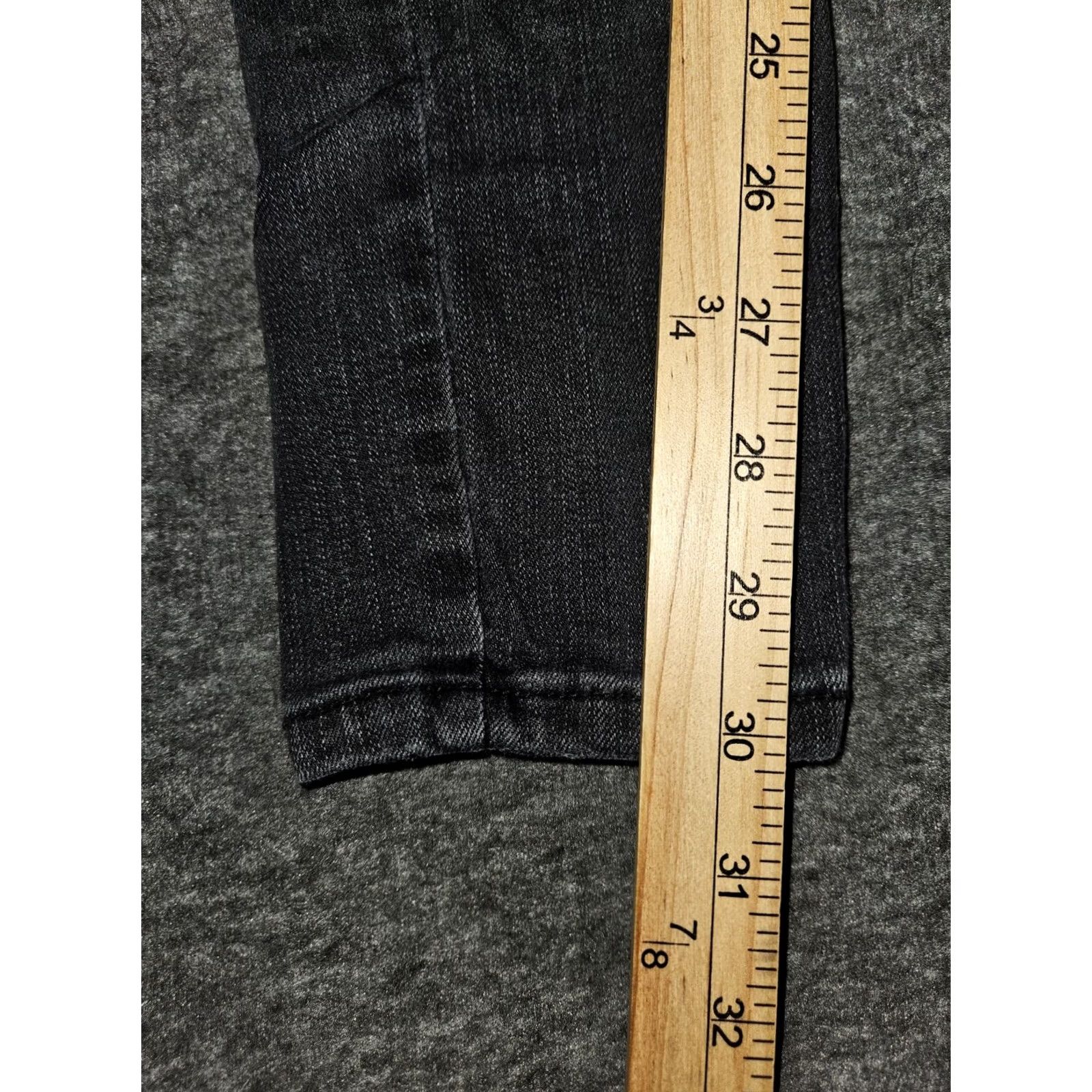 Vintage Kancan Jeans Mid Rise Skinny Black Distressed USA Preppy Women's 28 Ankle Size 28" / US 6 / IT 42 - 6 Thumbnail