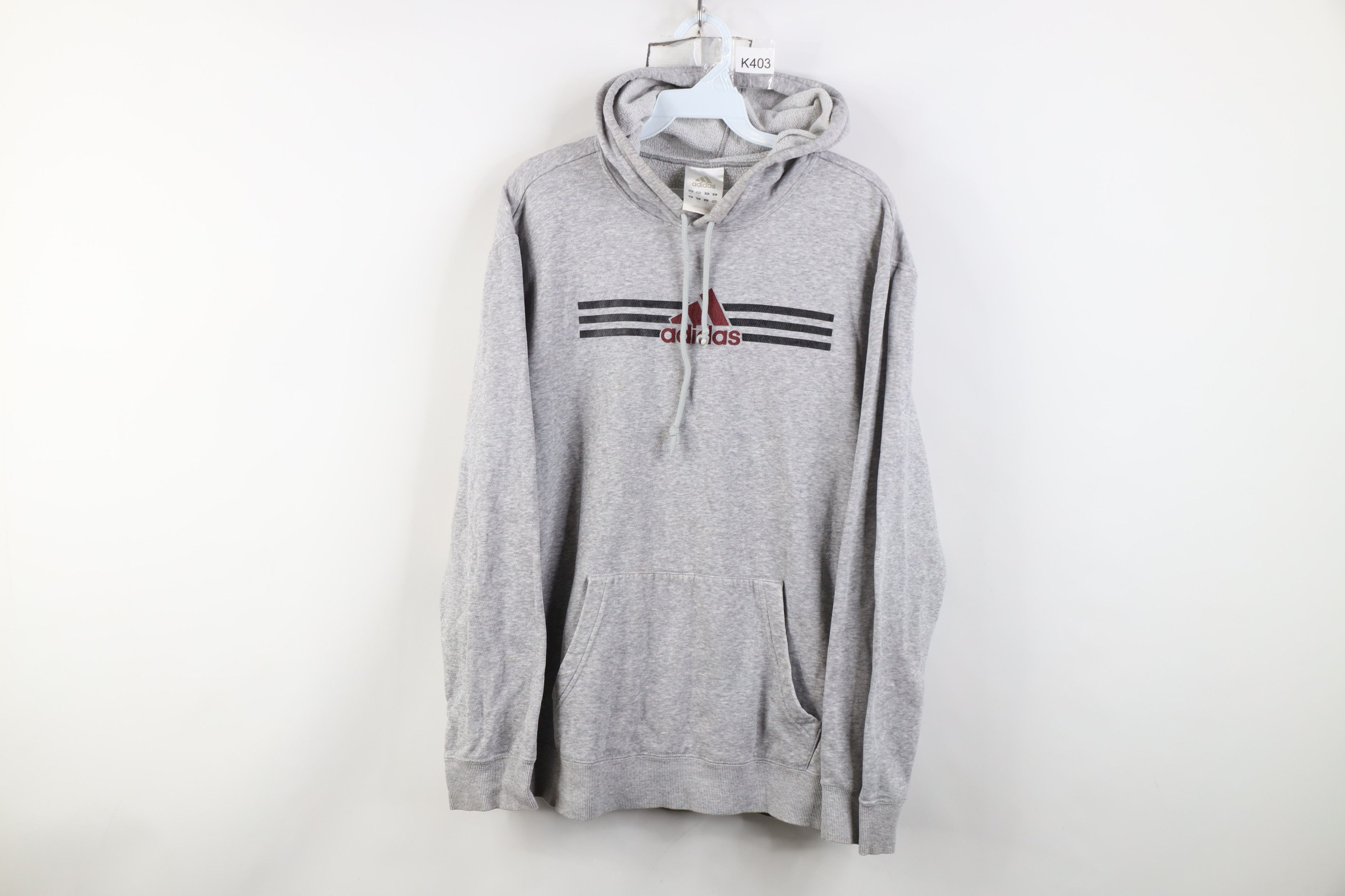 Adidas Vintage Y2K Adidas Striped Hoodie Sweatshirt Heather Gray Size US S / EU 44-46 / 1 - 1 Thumbnail