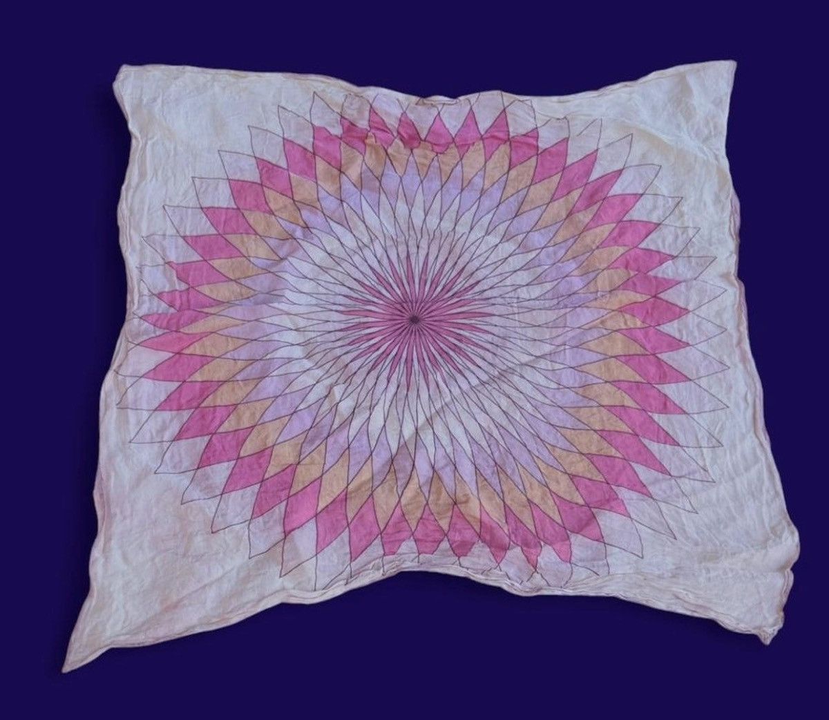Other UNBRANDED Antique Distressed Geometric Silk Scarf - Archive Size ONE SIZE - 1 Thumbnail