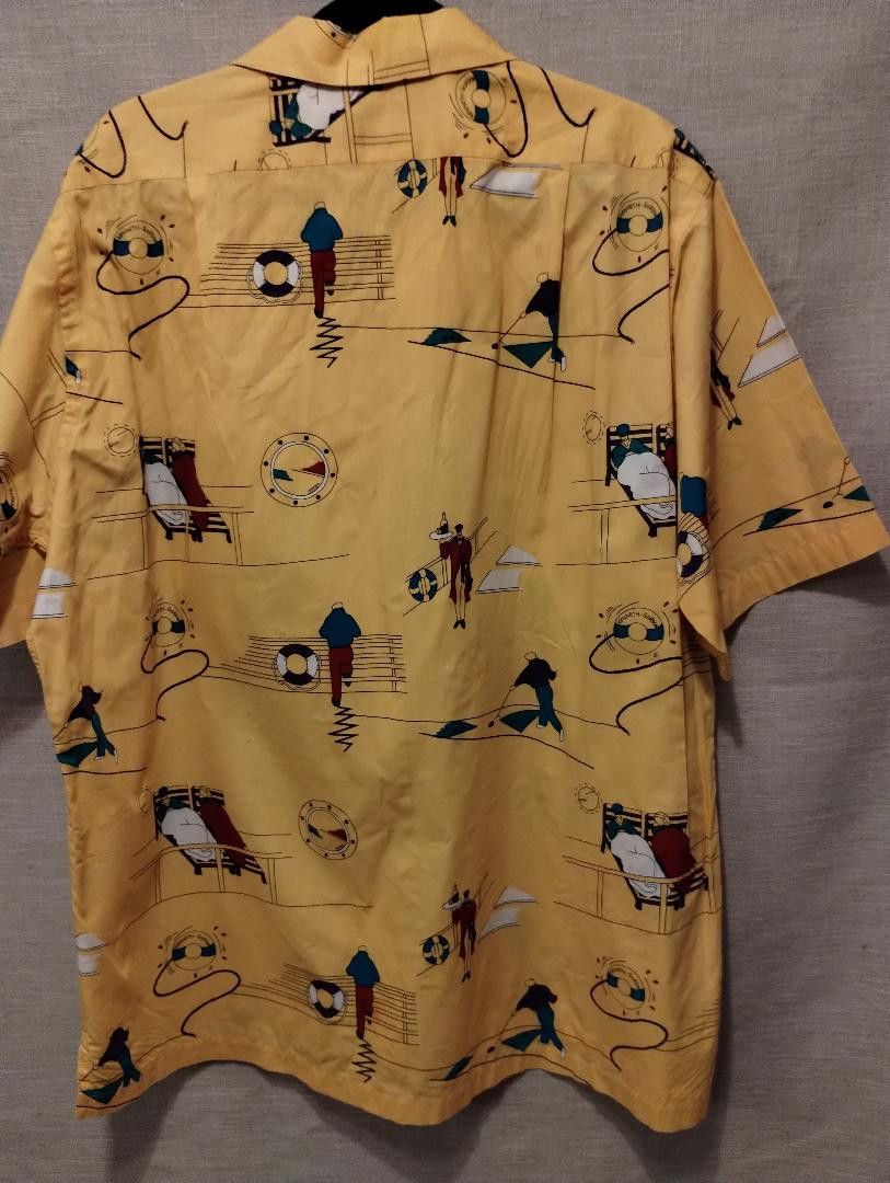 Vintage Cruise Ship Theme Designed Short Sleeve Button Front Shirt Size US XL / EU 56 / 4 - 2 Thumbnail