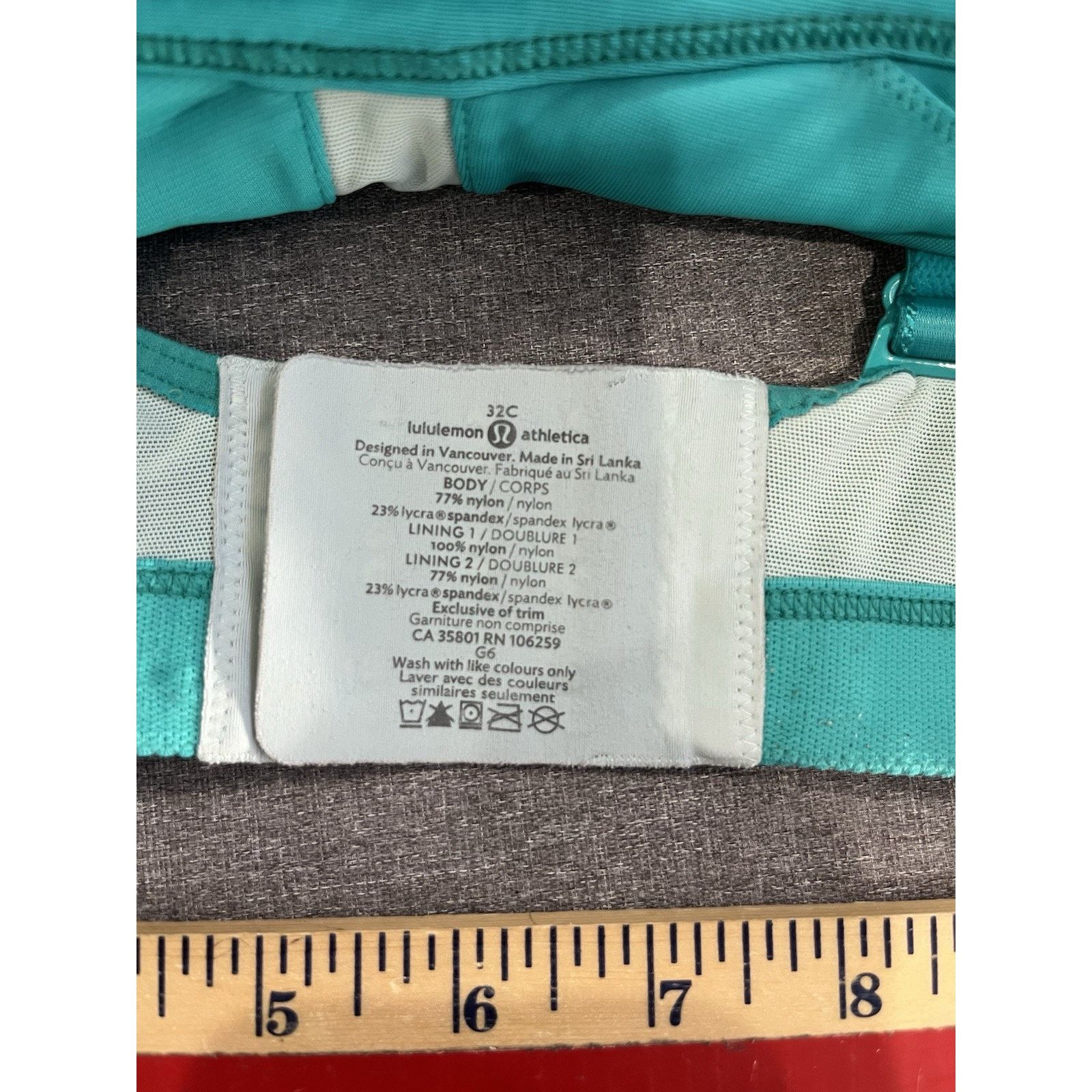 Lululemon Lululemon Ta Ta Tamer Sports Bra Size 32C Full Coverage Teal Size ONE SIZE - 3 Thumbnail
