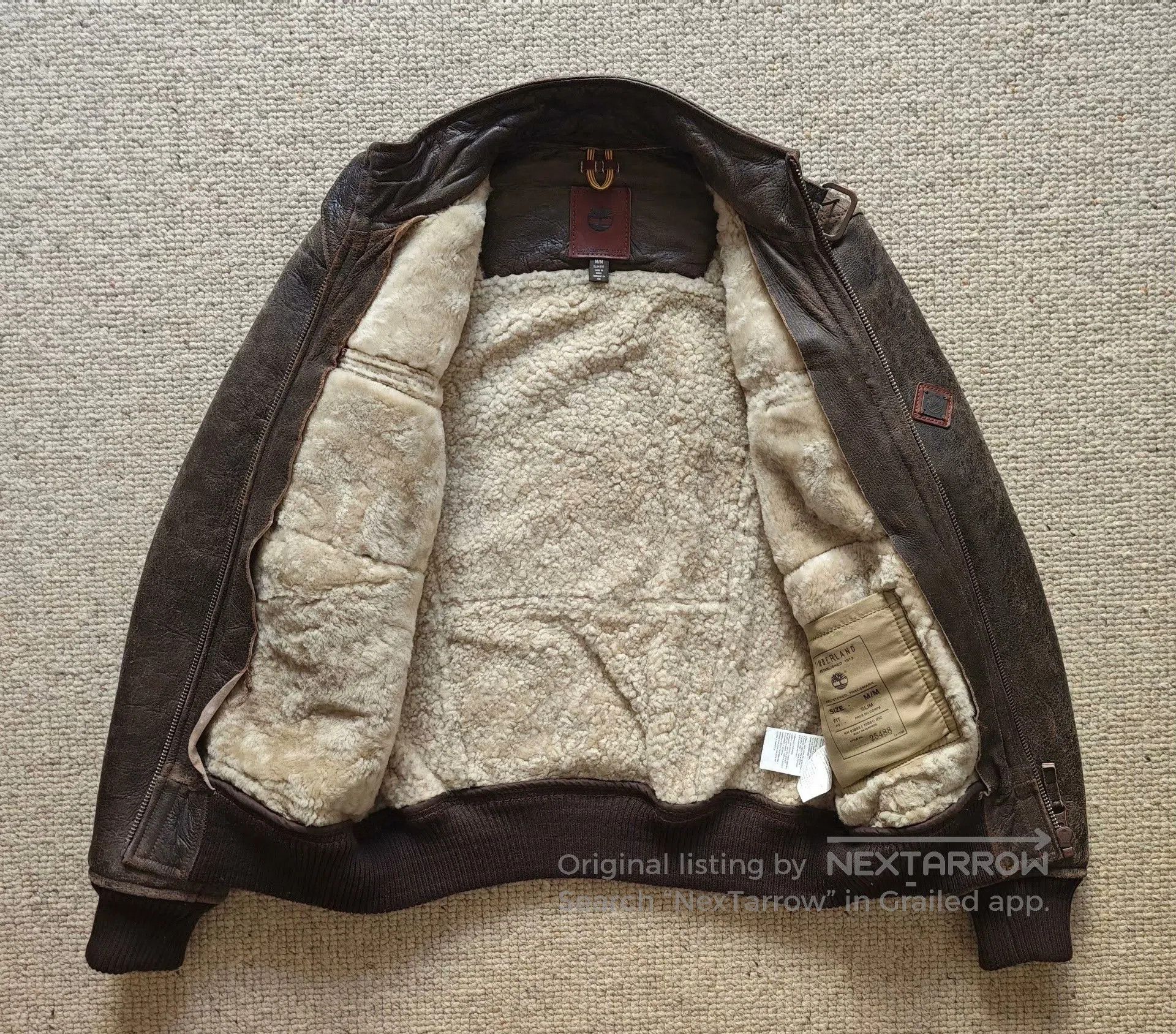Timberland Timberland Shearling Moto Leather Jacket. Size US M / EU 48-50 / 2 - 3 Thumbnail