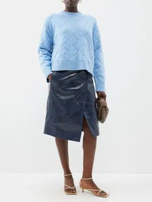 Bottega Veneta o1y0725 Crewneck Sweater in Light Blue Size S / US 4 / IT 40 - 5 Thumbnail