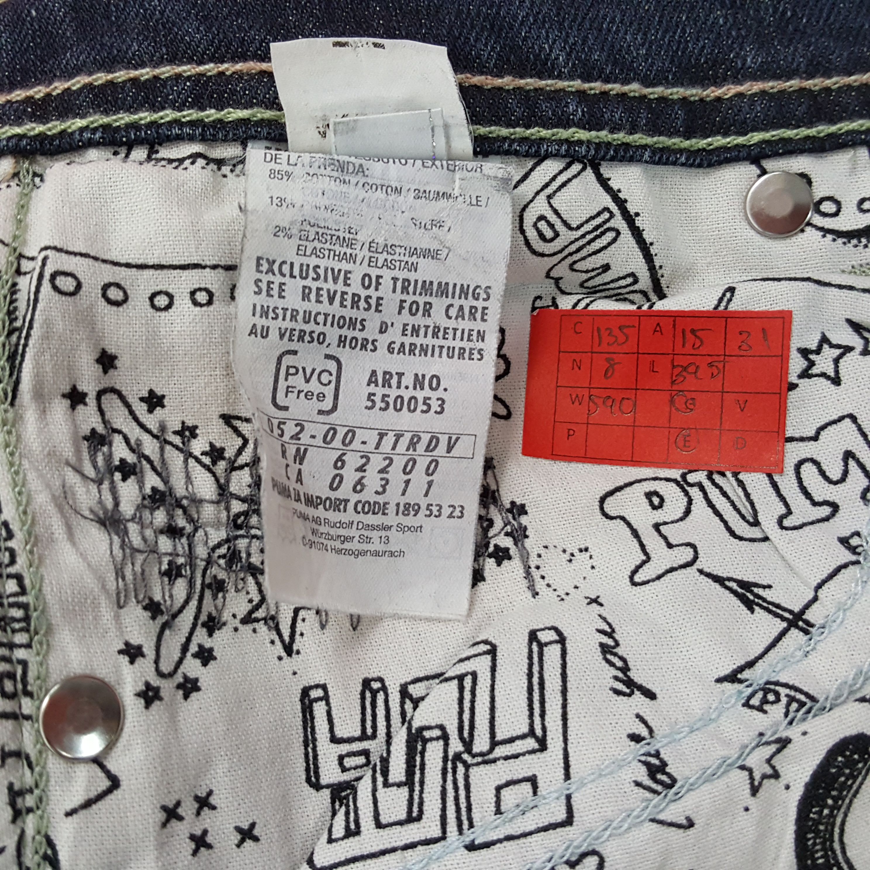 Evisu × Puma × Vintage Evisu X Puma Japanese Brand Custom Daicock Style Jeans Size 30" / US 8 / IT 44 - 14 Thumbnail