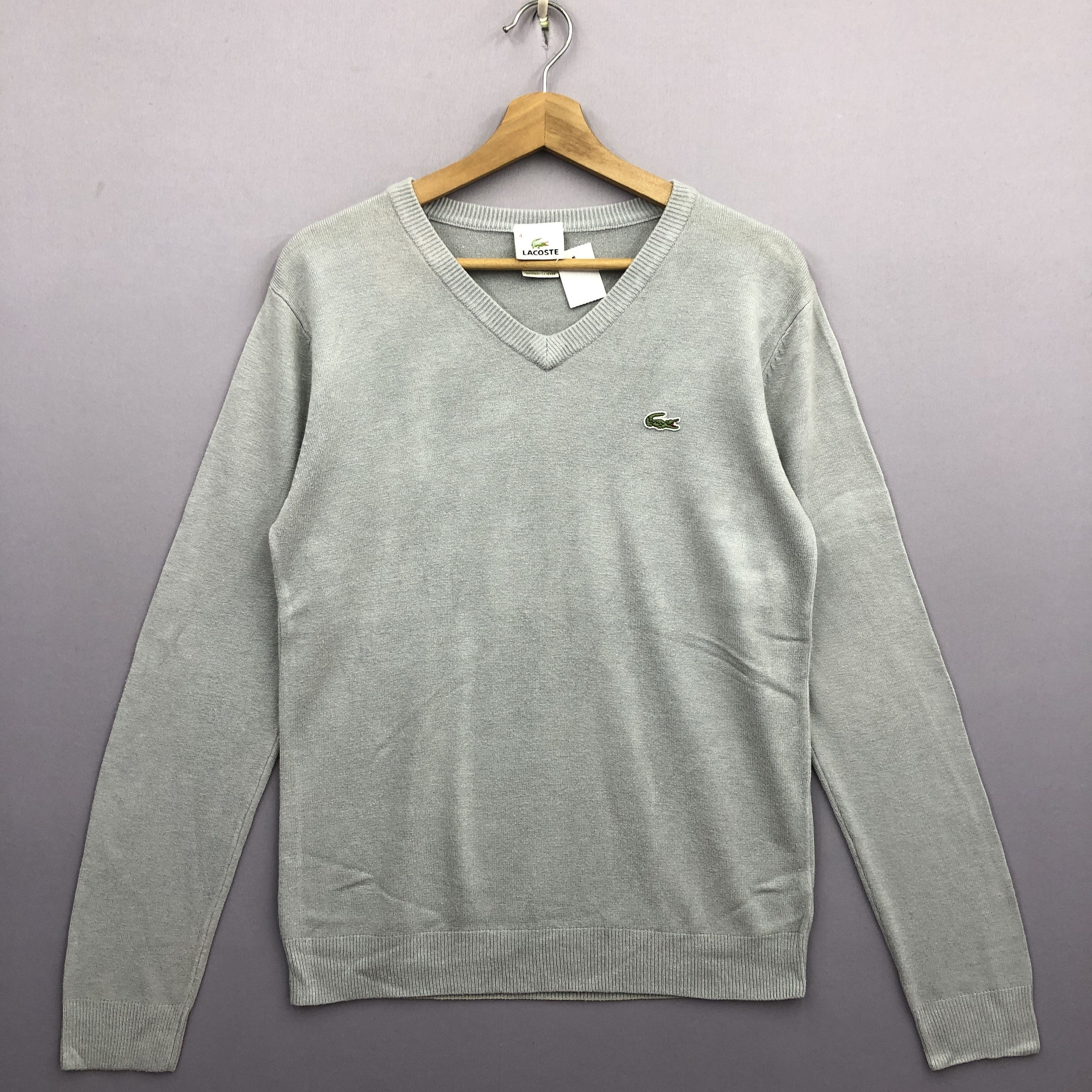 Lacoste Lacoste Vintage Sweater Knit Casual Light Gray 90s Hype Rare Size US S / EU 44-46 / 1 - 1 Thumbnail