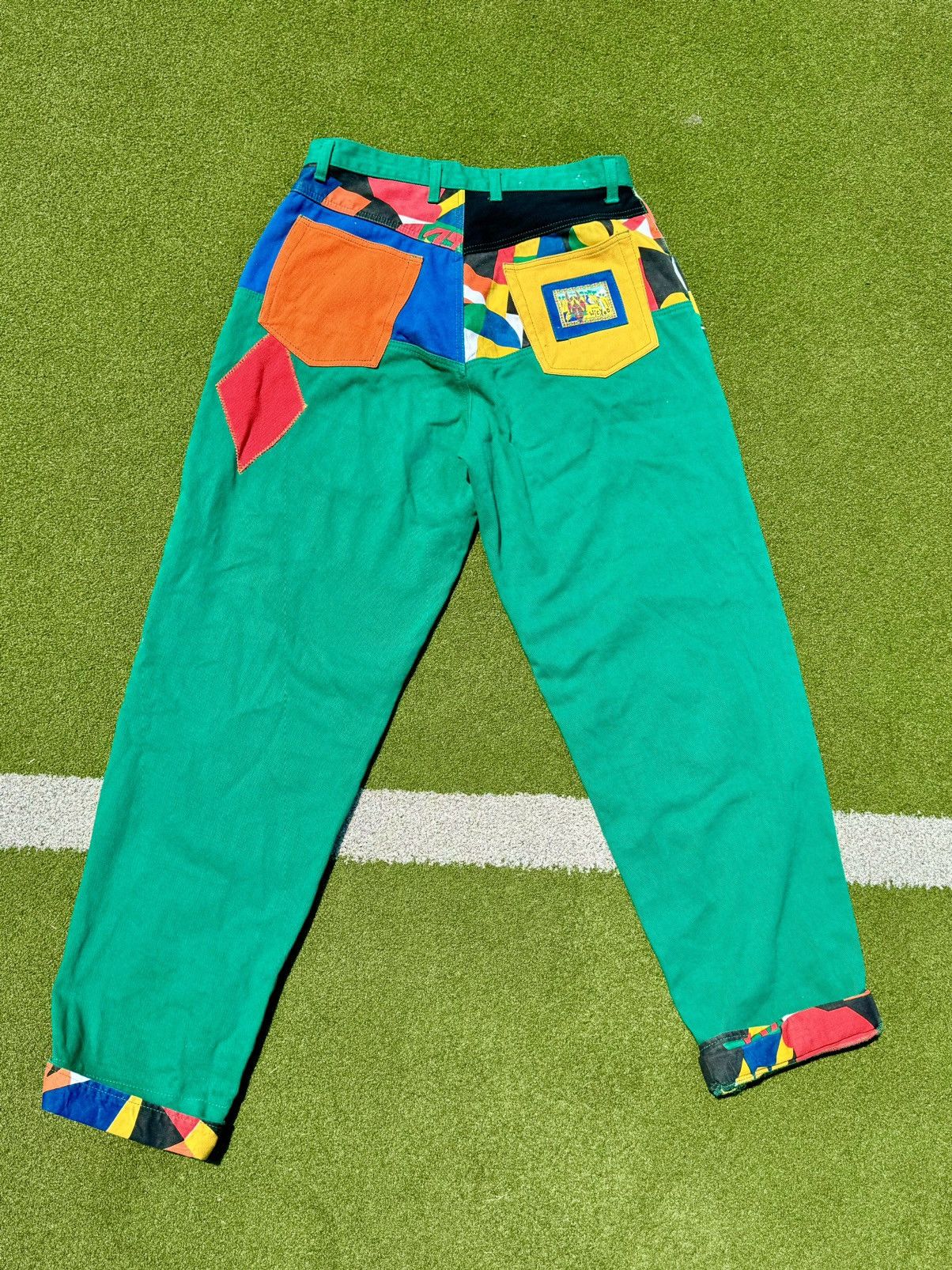 Vintage 1990’s Vintage Bohemian Boho Tribal Funky Hippie Denim Jeans Size US 34 / EU 50 - 14 Thumbnail
