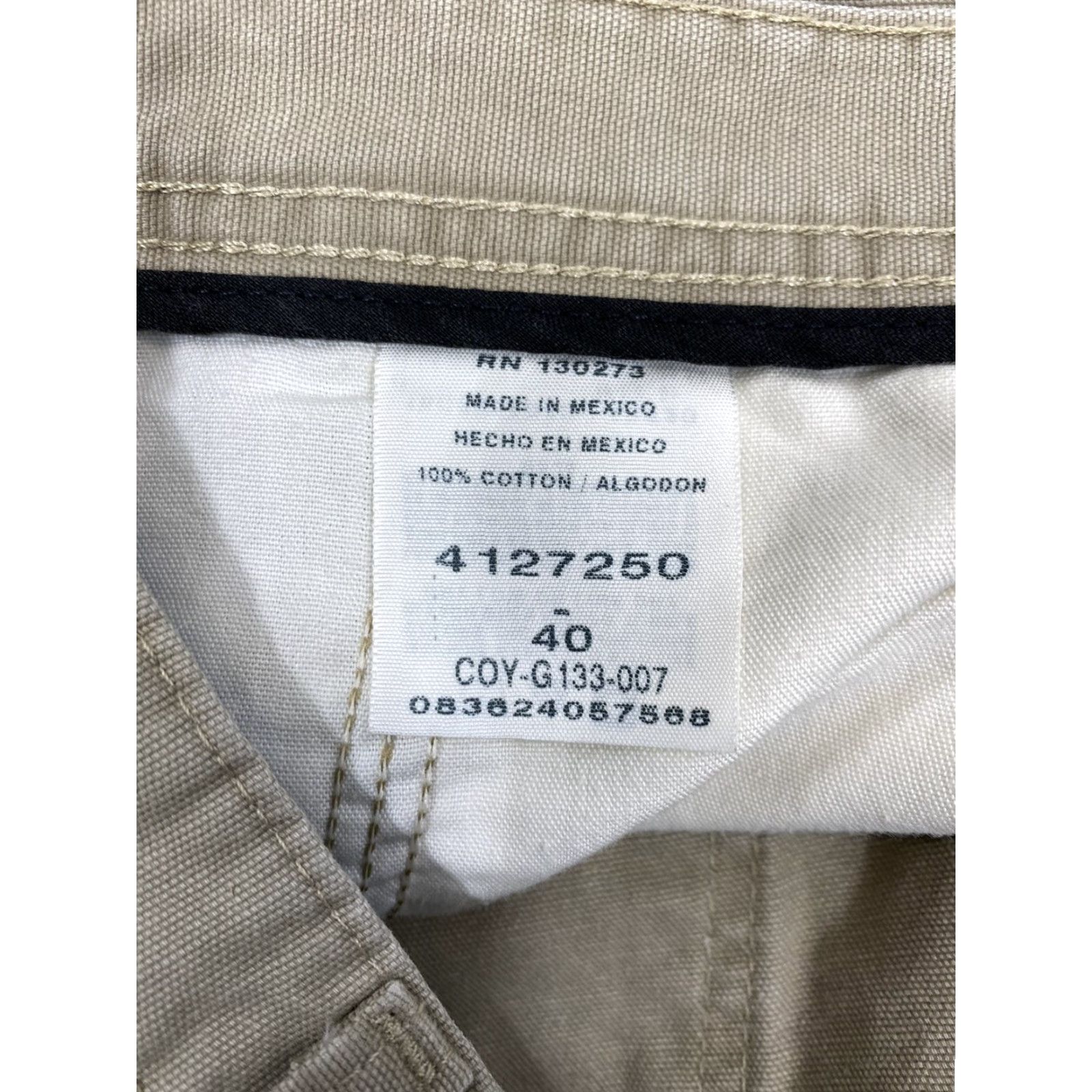 Lee Lee Shorts Chino Straight Fit Mens Beige 40 Regular Flat Front Button Cotton 40 in Waist Size US 40 / EU 56 - 4 Thumbnail