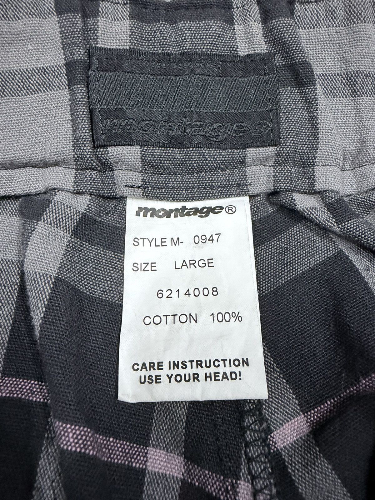 Montage Vtg🔥Montage Zipper Fatigue Pocket Tartan Pants Size US 33 - 18 Thumbnail