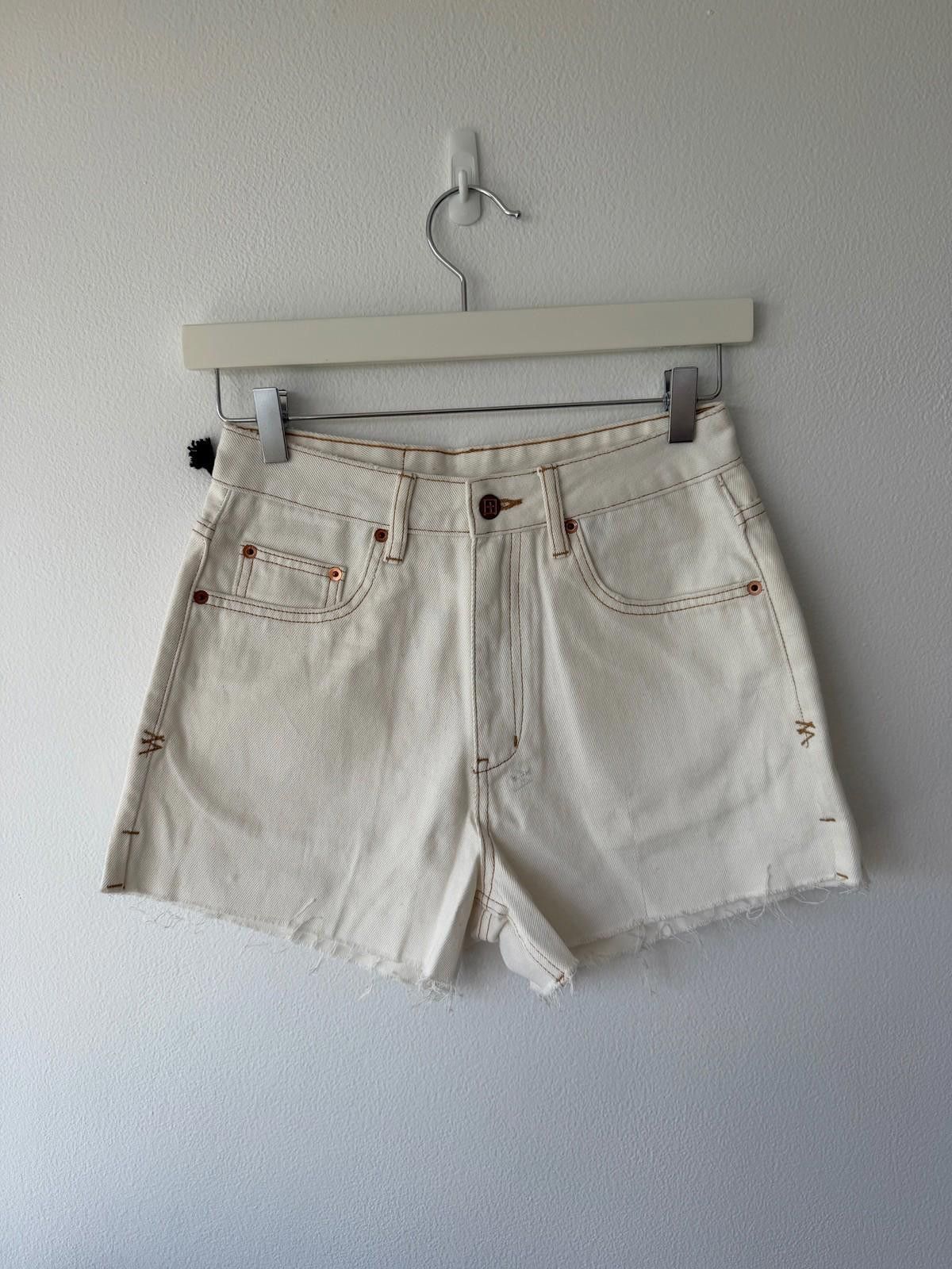 Ksubi new ksubi womens denim rise n hi shorts gold white 26 8 Size 26" / US 2 / IT 38 - 2 Thumbnail