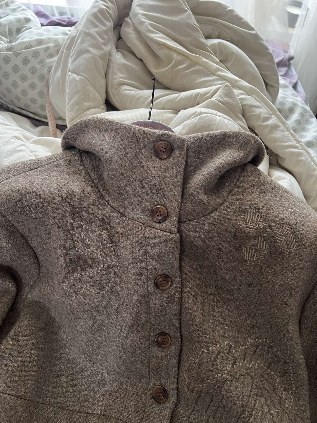 Japanese Brand Ladies Gudrun Sjoden Polka Dot Wool Coat Size L / US 10 / IT 46 - 5 Thumbnail