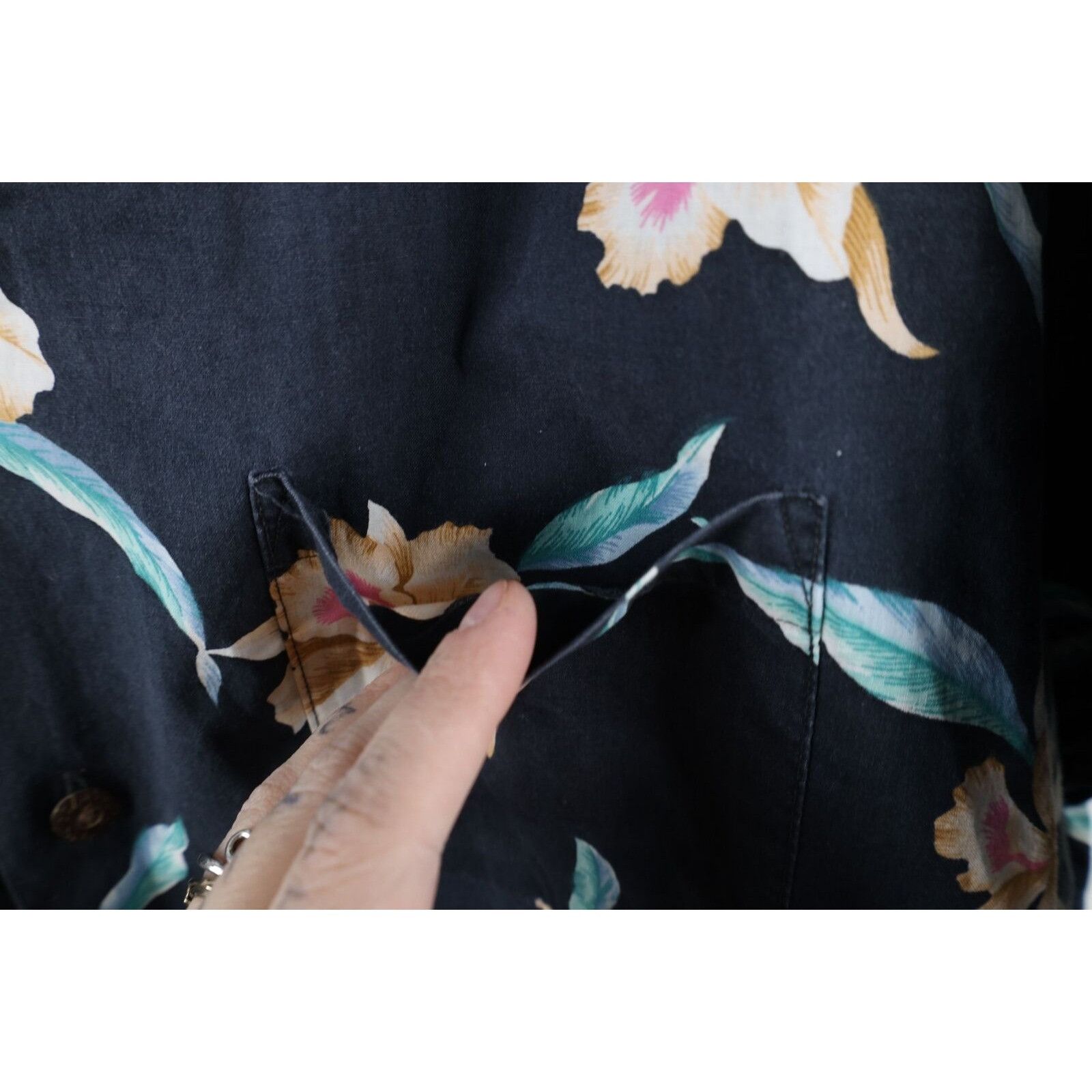 Lands' End × Vintage Vintage 90s Lands End Flower Camp Hawaiian Button Shirt Size US XL / EU 56 / 4 - 5 Thumbnail