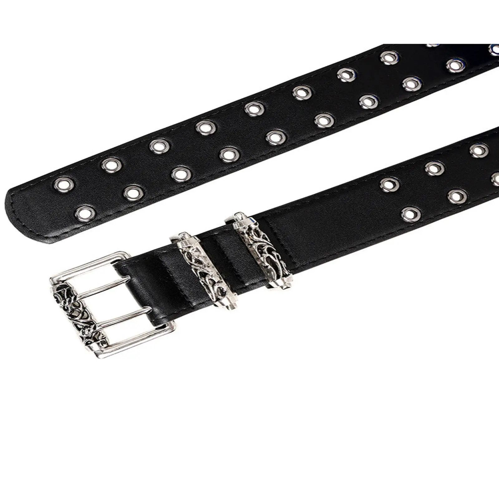 Other Black Studded Belt with Decorative Buckle Size ONE SIZE - 3 Thumbnail
