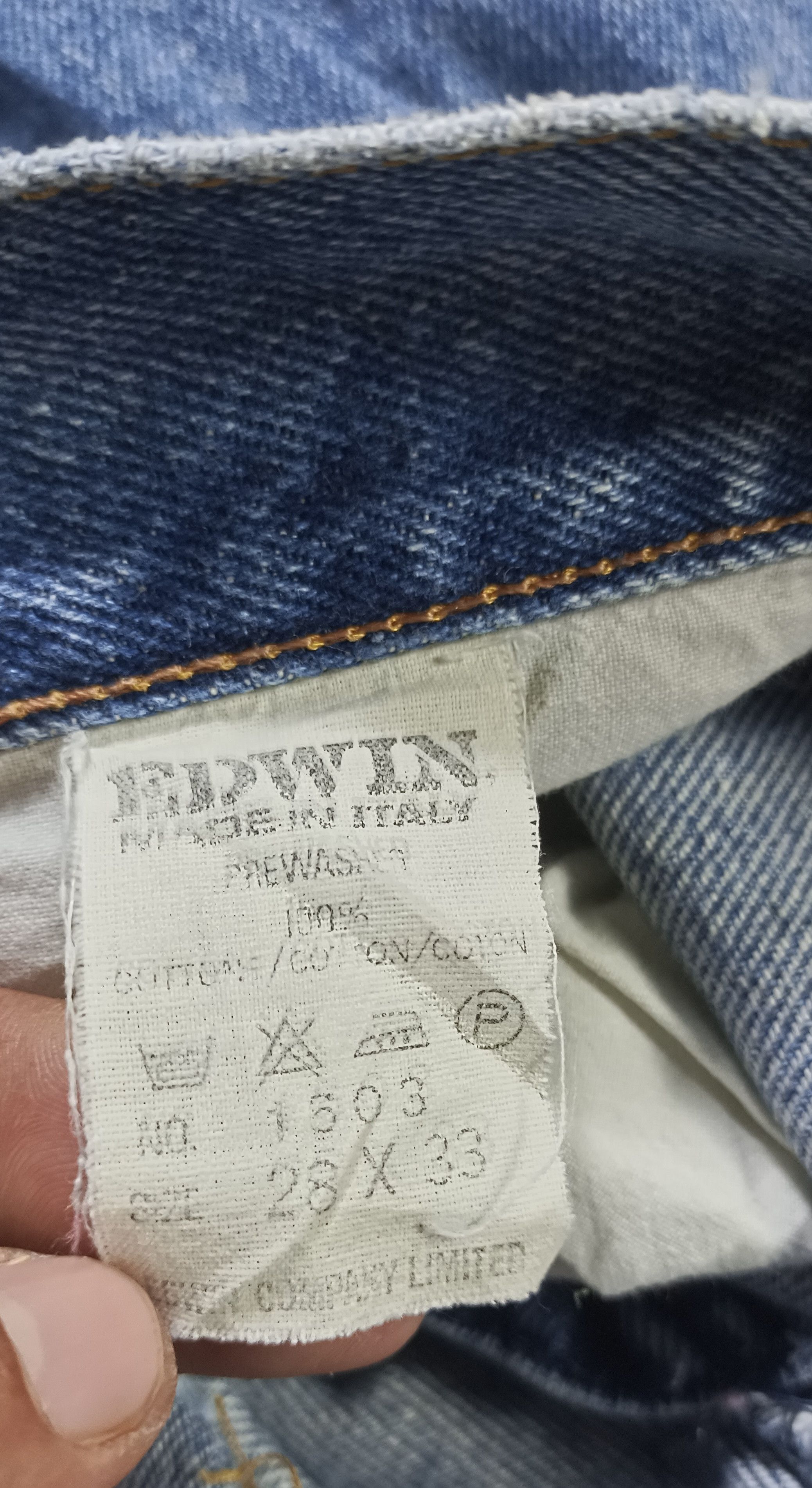 Edwin × Vintage Vintage💥 EDWIN made in Italy Distressed Jeans Size US 27 - 19 Thumbnail