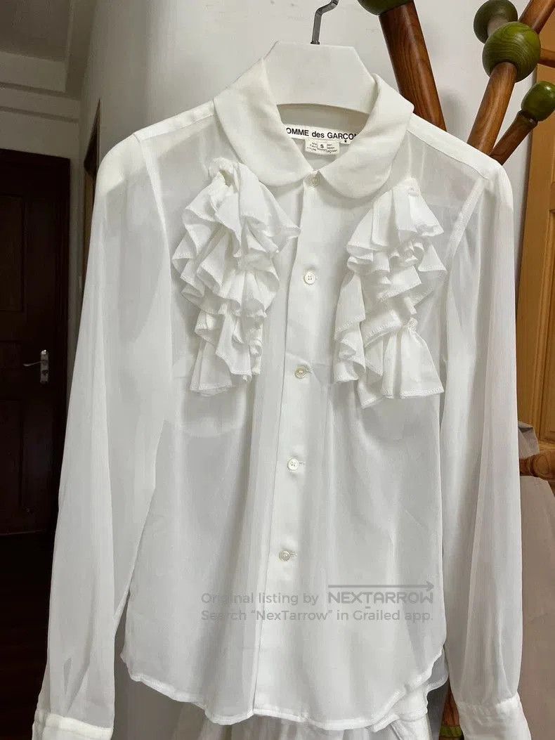 Comme des Garcons Comme des Garçons White Ruffled Shirt. Size US M / EU 48-50 / 2 - 1 Thumbnail