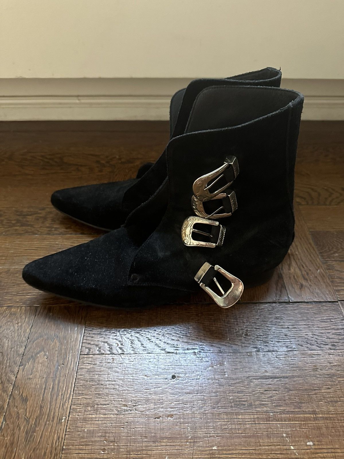 Other LAST DROP Hand Made Suede Western Buckle Boot Winklepickers Size US 10 / EU 43 - 5 Thumbnail