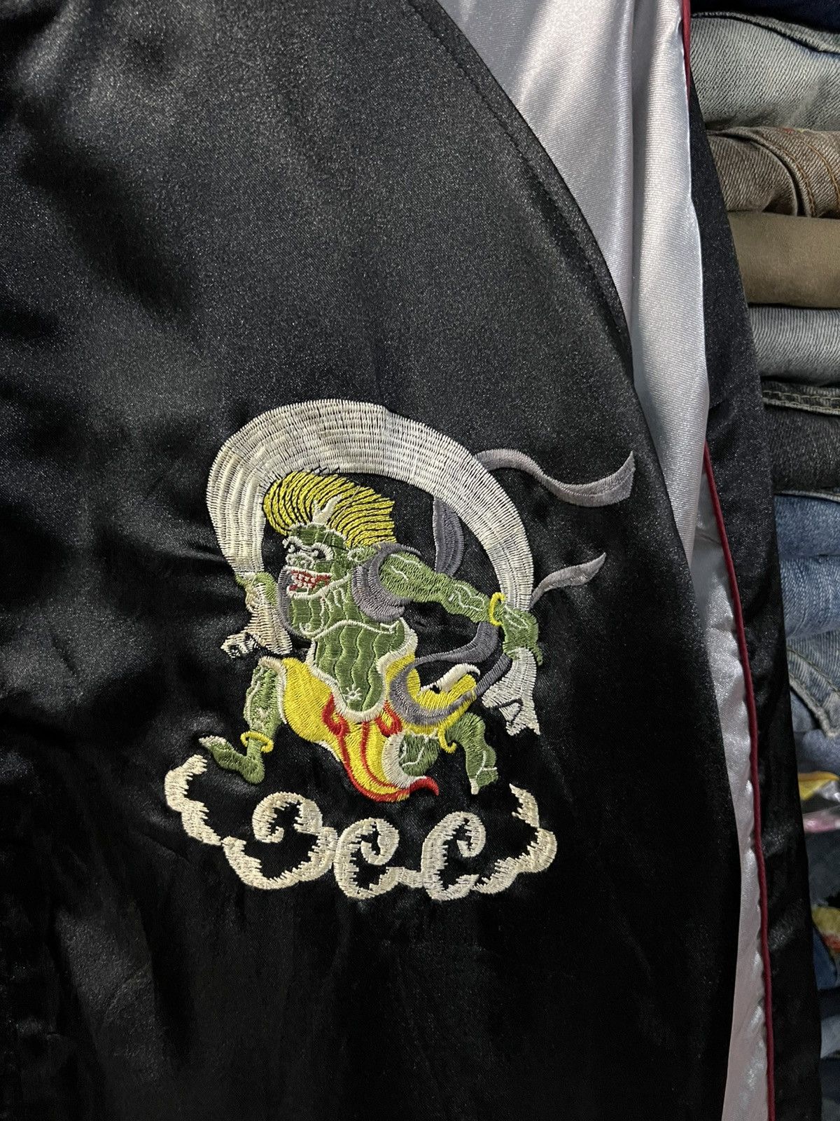 Japanese Brand VINTAGE 90S SUKAJAN SOUVENIL YOKOSUKA EMBROIDERY JACKET Size US L / EU 52-54 / 3 - 6 Thumbnail