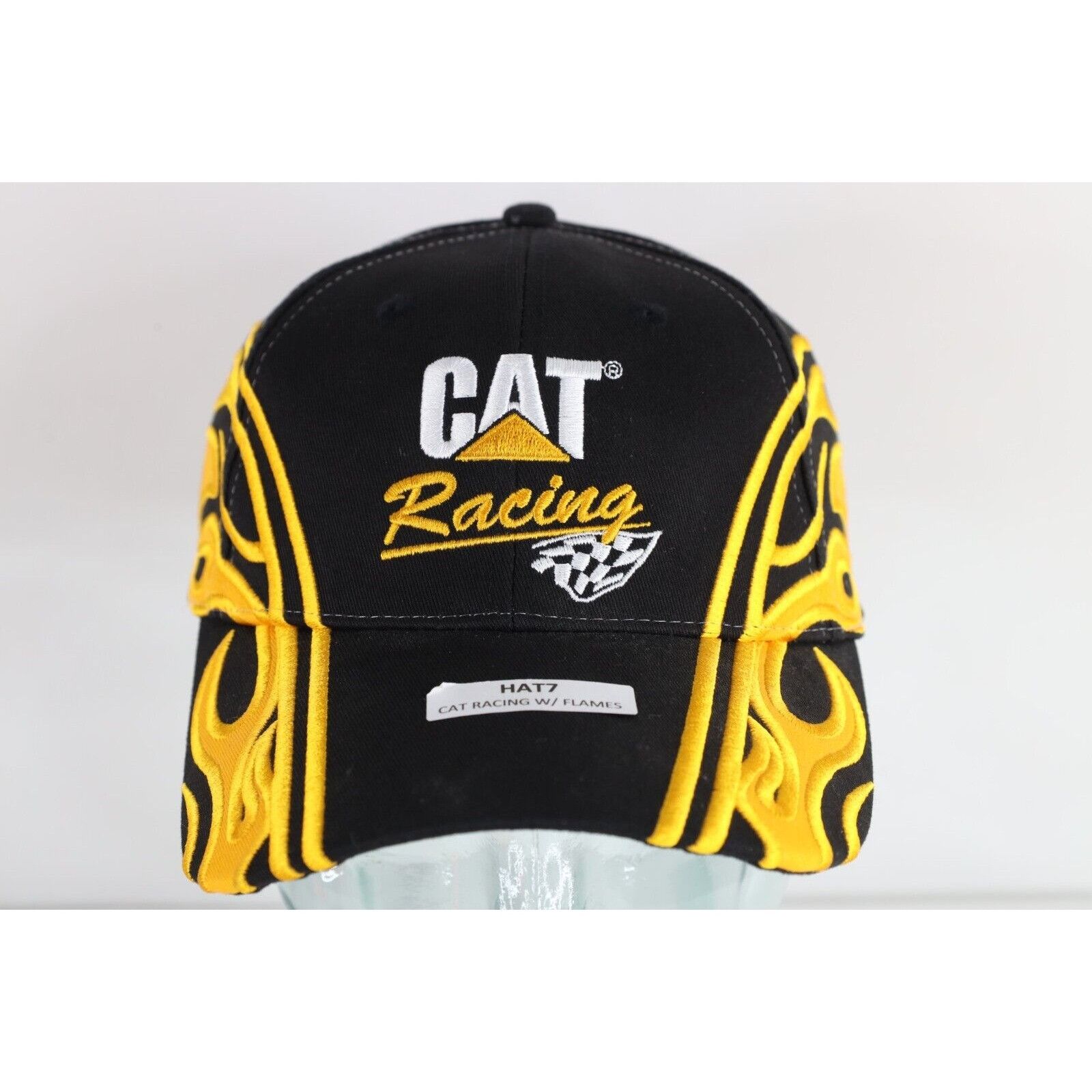 Caterpillar × Vintage Deadstock Vintage Y2K Cat Caterpillar Racing Fire Flames Hat Size ONE SIZE - 1 Thumbnail