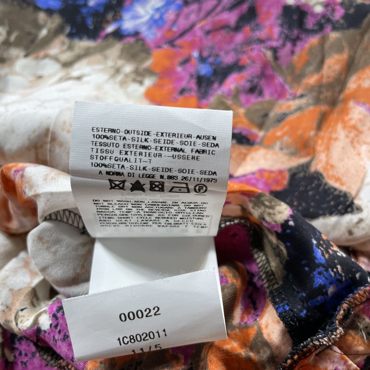 Roberto Cavalli Just Cavalli Multicolor Silk Satin Floral Print Size M / US 6-8 / IT 42-44 - 16 Thumbnail