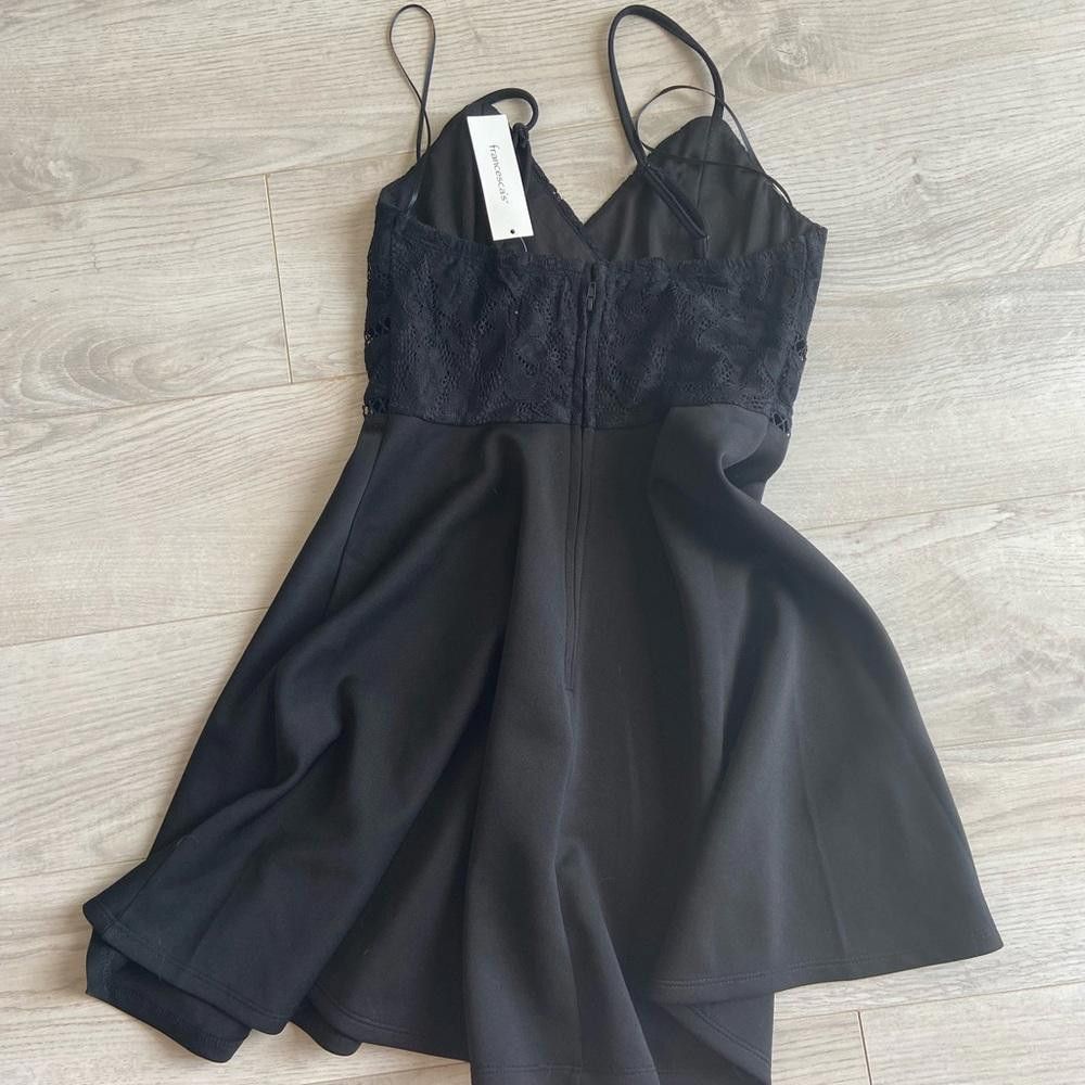 Designer Francesca's Black Lace Fit and Flare Cutout Dress Size S / US 4 / IT 40 - 3 Thumbnail