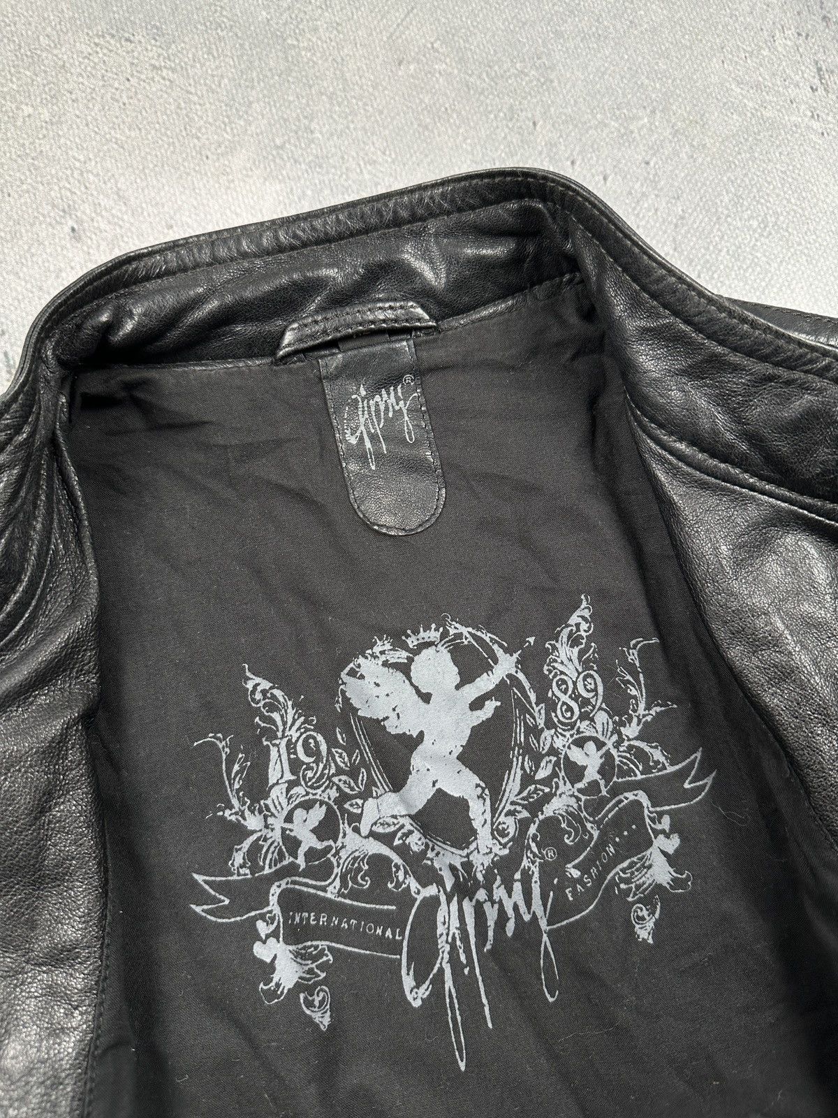 Leather Gipsy Archive Y2K Black Leather Moto Biker Jacket Womens 90s Size M / US 6-8 / IT 42-44 - 14 Thumbnail