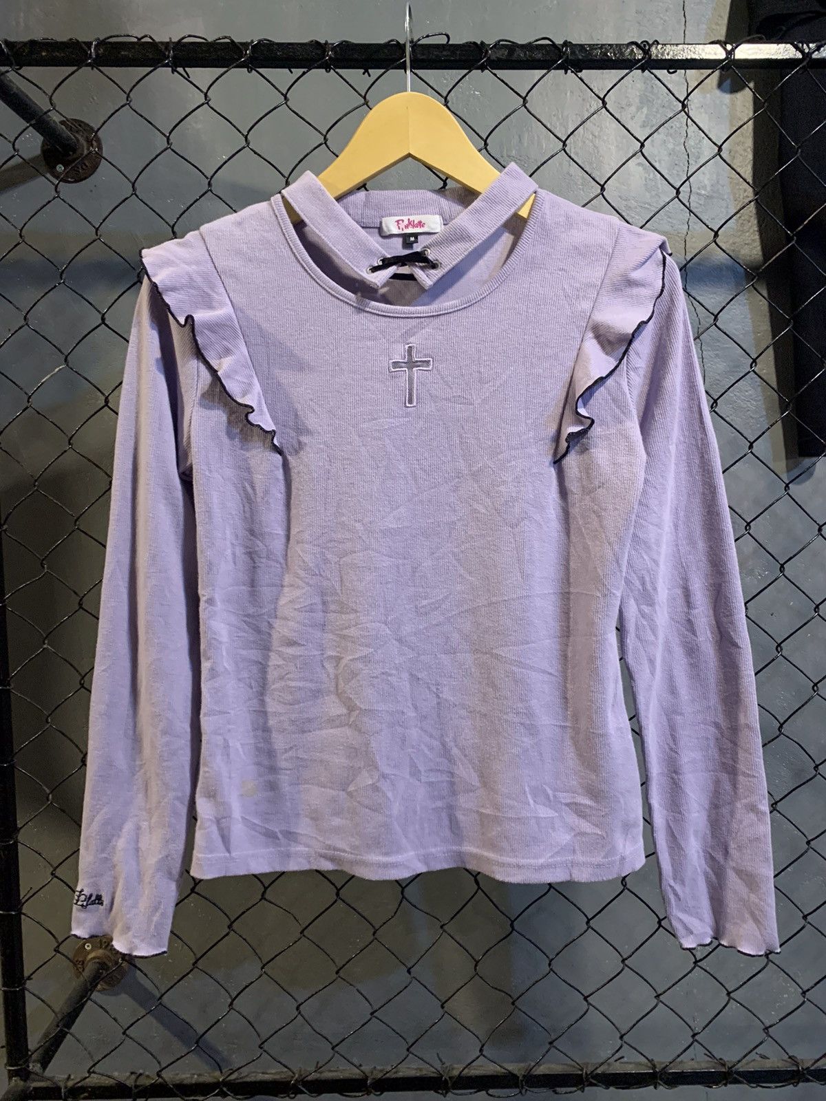 If Six Was Nine × Japanese Brand × Le Grande Bleu (L.G.B.) Pink Latte Cross Center Longsleeve Size M / US 6-8 / IT 42-44 - 1 Thumbnail