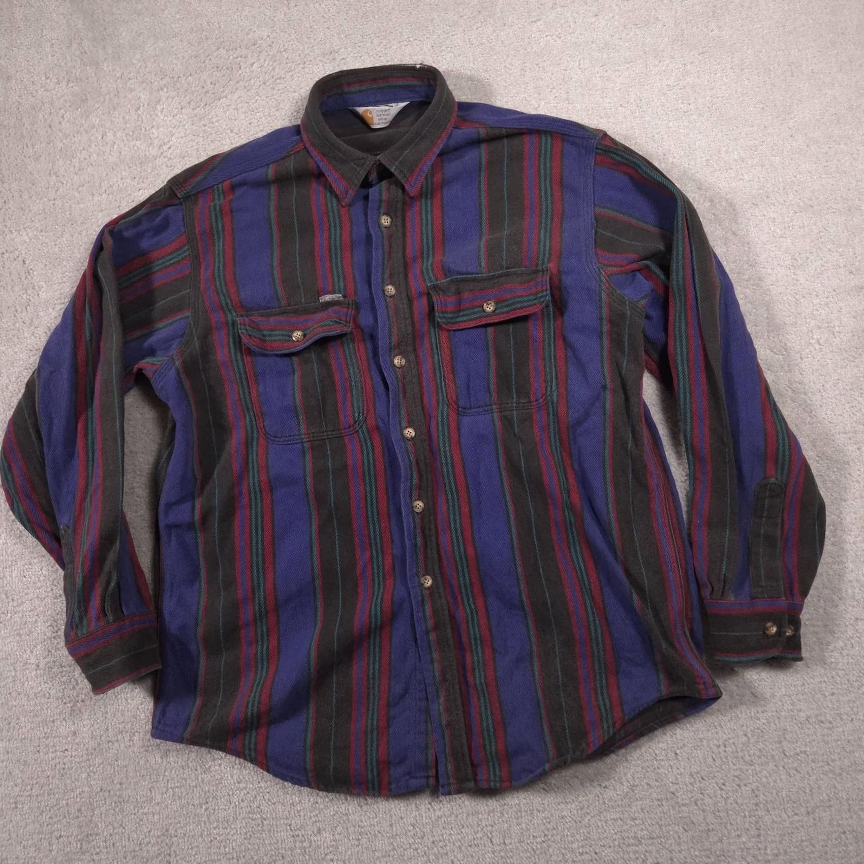 Carhartt Carhartt Shirt Mens Large Blue Stripe Flannel Button Front Long Sleeve Workwear Size US L / EU 52-54 / 3 - 2 Thumbnail