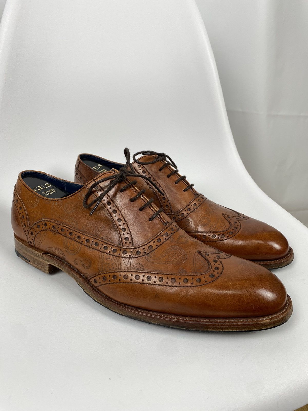 Barker Barker Grant Brogues Genuine Leather Paisley Printed Shoes Size US 11.5 / EU 44-45 - 1 Thumbnail