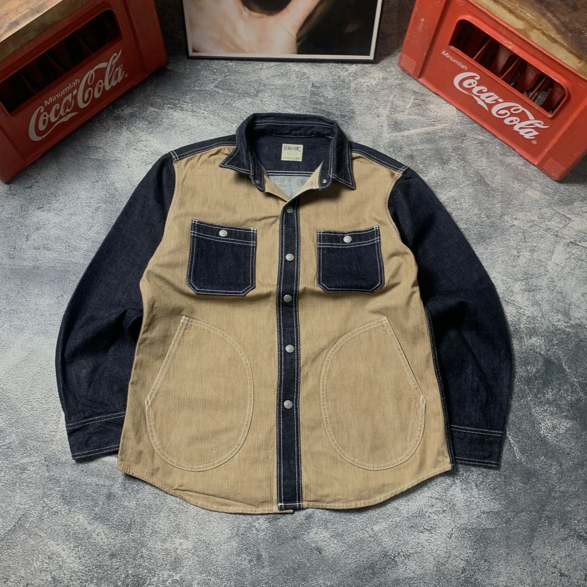 Japanesse Indigo Denim Colour Block Workshirt Kojima Genes