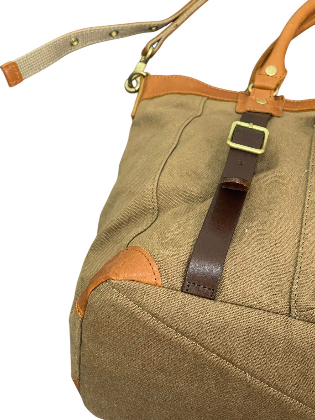 Genuine Leather Leather Cotton Doubles Duffle Bag 1🟩7 Size ONE SIZE - 8 Thumbnail