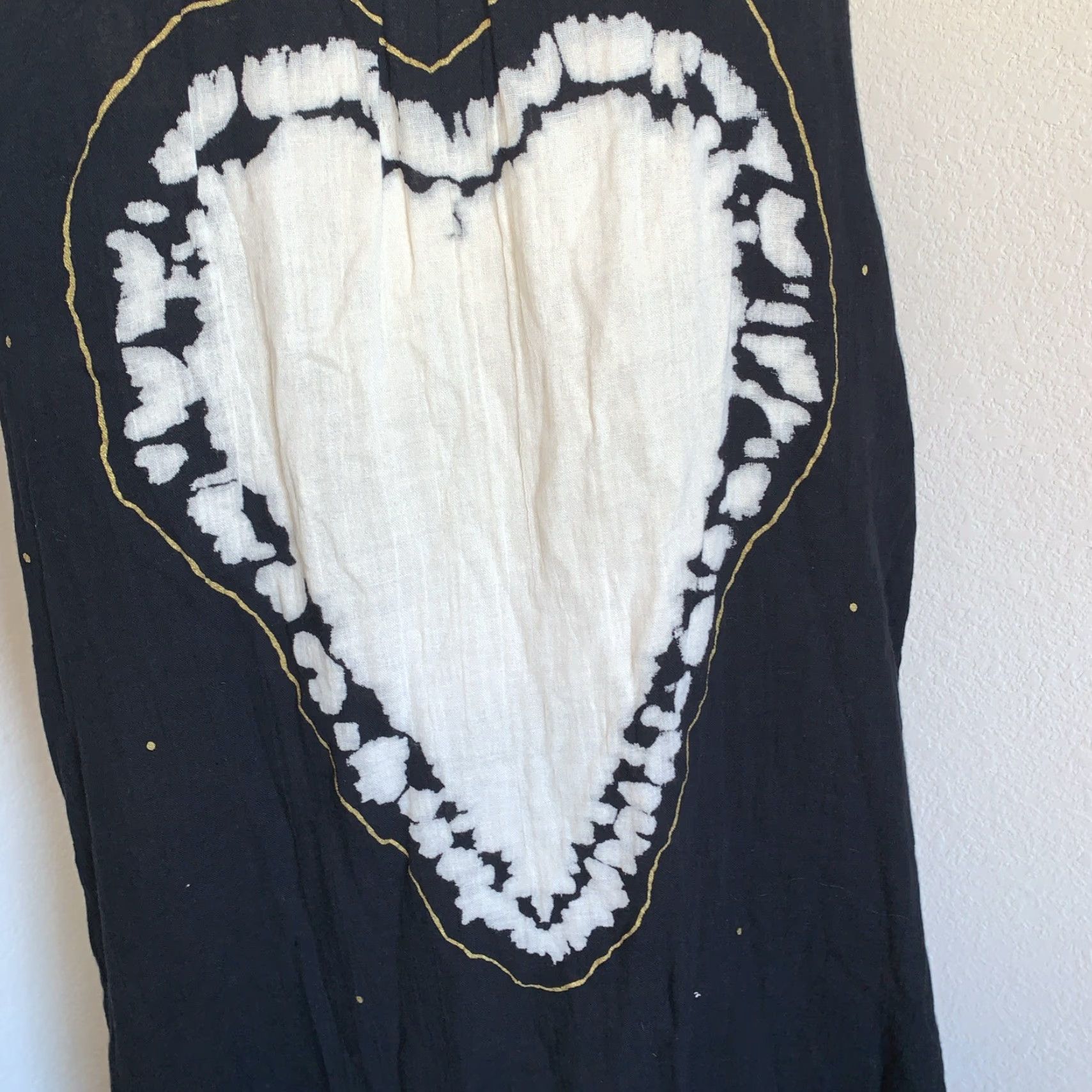 Vintage Natural Life Tank Dress XS/S Black White Heart Print 100% Cotton Midi Knit Dress Womens Boho Hippie Tiny Heart Pattern NWT 1802 Size S / US 4 / IT 40 - 2 Thumbnail