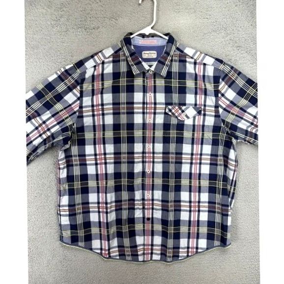 Tommy Bahama Tommy Bahama Shirt Men 2XL Blue Tartan Plaid Island Crafted Button Up Size US XXL / EU 58 / 5 - 2 Thumbnail