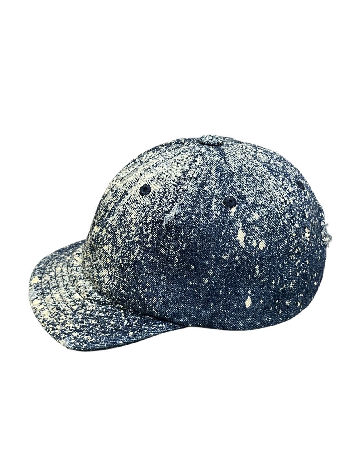 Indigo Grunge Art Spilled Paint Indigo Short Brim Hat Kapital Style Size ONE SIZE - 5 Thumbnail