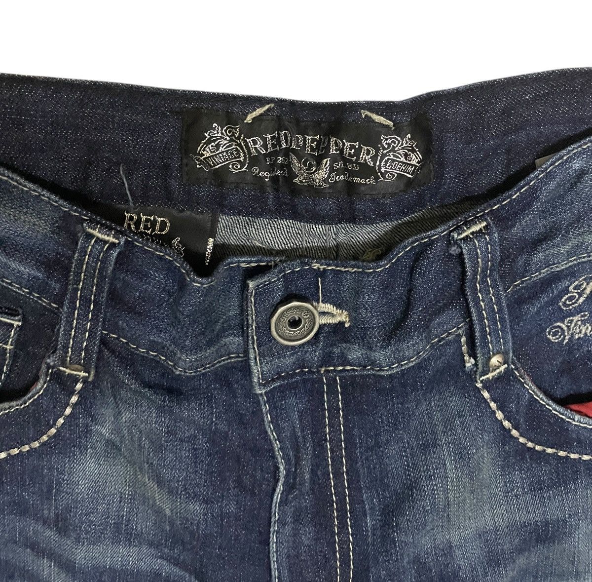 Japanese Brand Rare Vintage Japanese Brand Red Pepper Flared Jeans 1990s Size US 32 / EU 48 - 12 Thumbnail